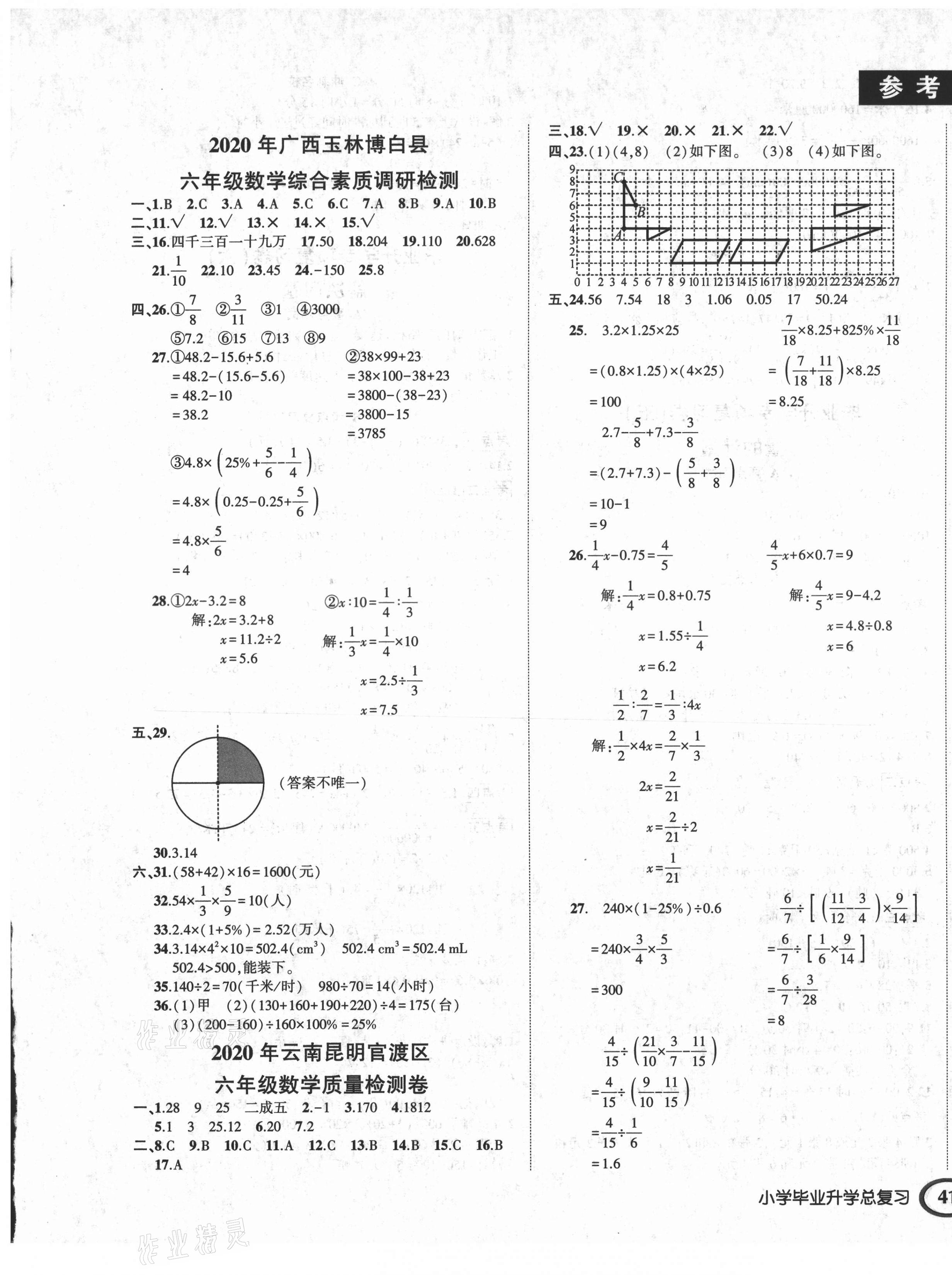 2021年狀元成才路小學畢業(yè)升學總復習數(shù)學人教版 第1頁