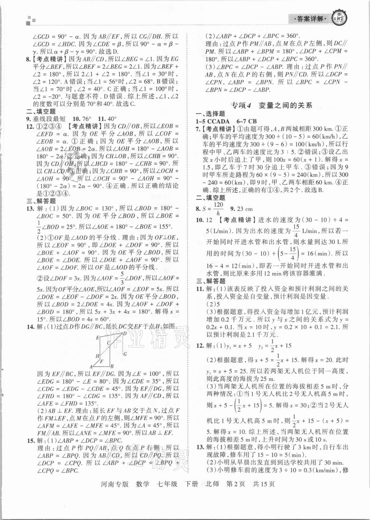 2021年王朝霞各地期末試卷精選七年級(jí)數(shù)學(xué)下冊北師大版河南專版 第3頁