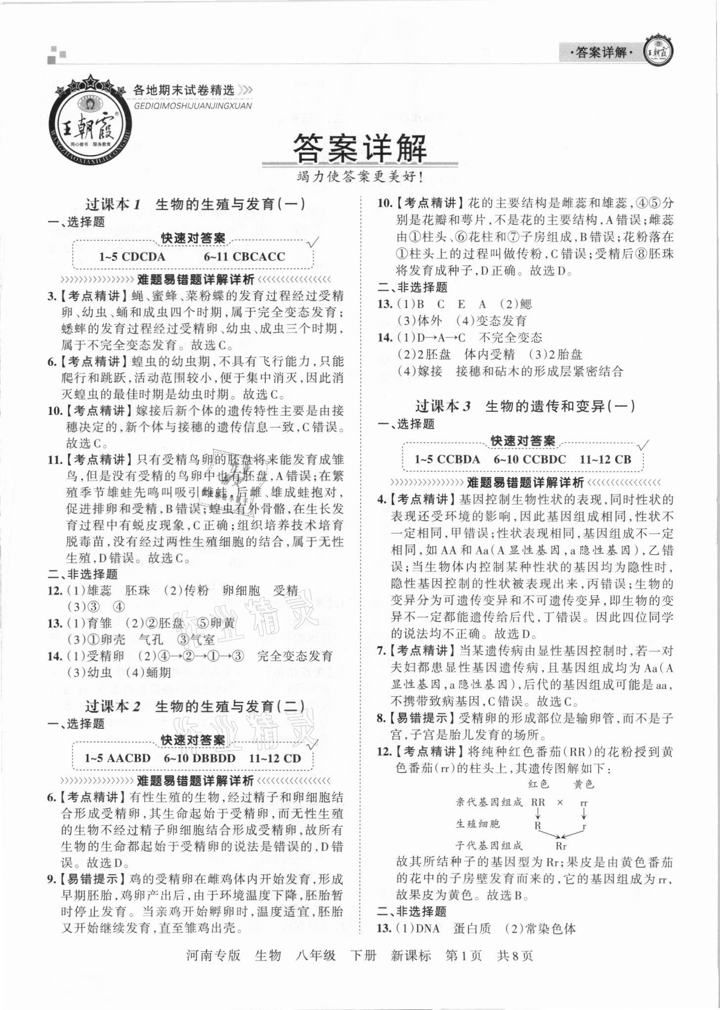 2021年王朝霞各地期末試卷精選八年級(jí)生物下冊(cè)新課標(biāo)版河南專版 第1頁