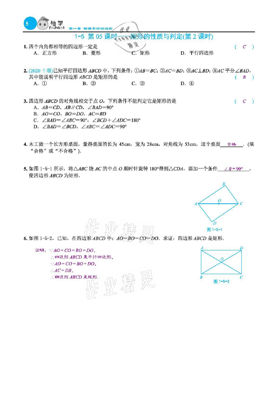 2021年課時(shí)分層作業(yè)本九年級數(shù)學(xué)上冊北師大版 參考答案第20頁