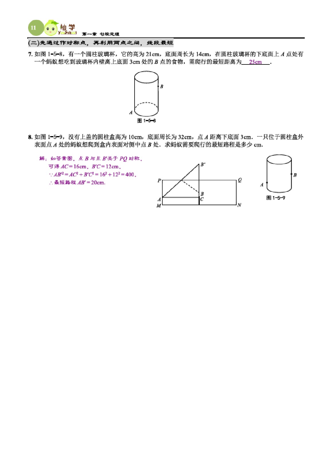 2021年課時(shí)分層作業(yè)本八年級(jí)數(shù)學(xué)上冊(cè)北師大版 參考答案第11頁(yè)