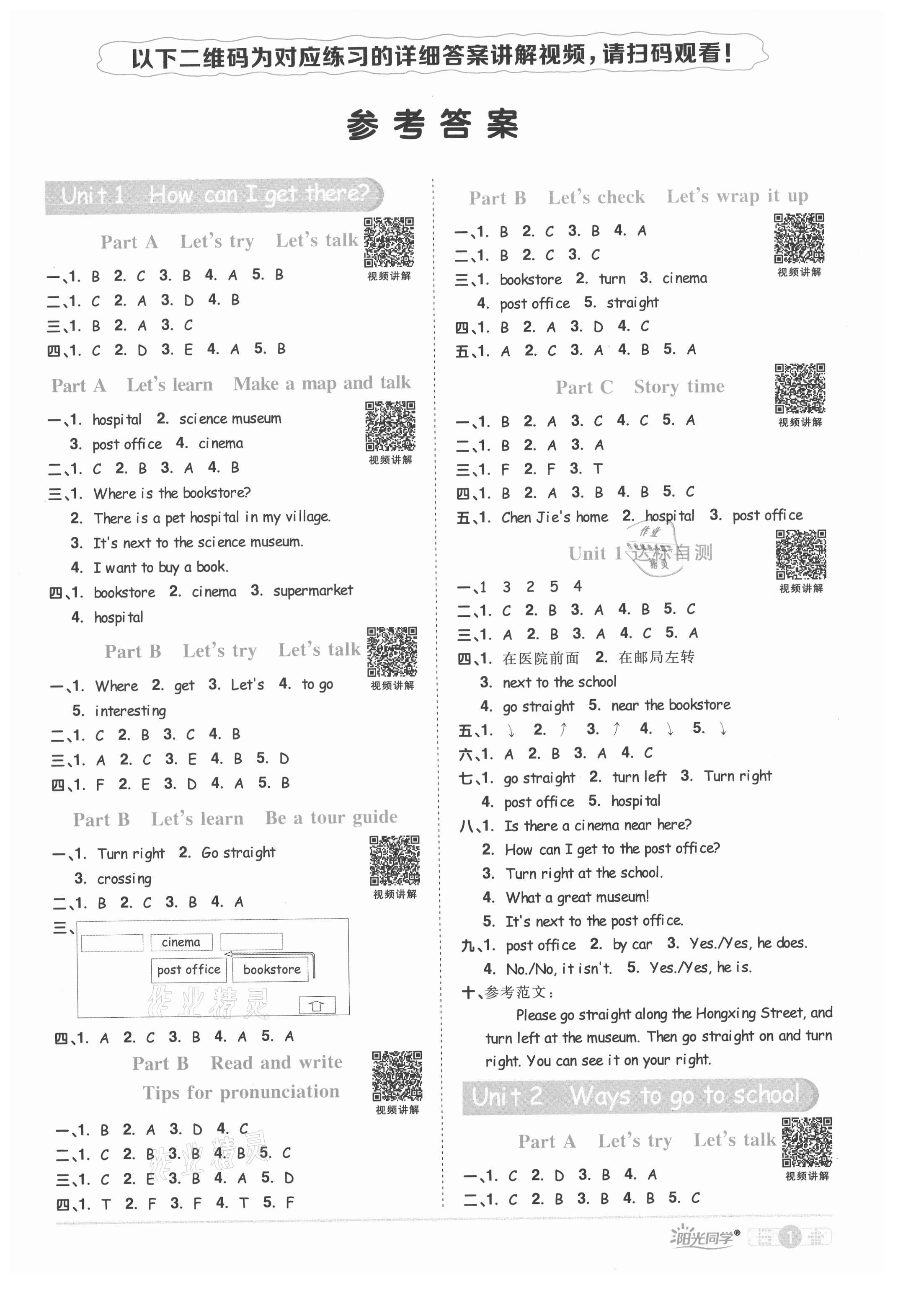 2021年陽光同學課時達標訓練六年級英語上冊人教PEP版浙江專版 第1頁