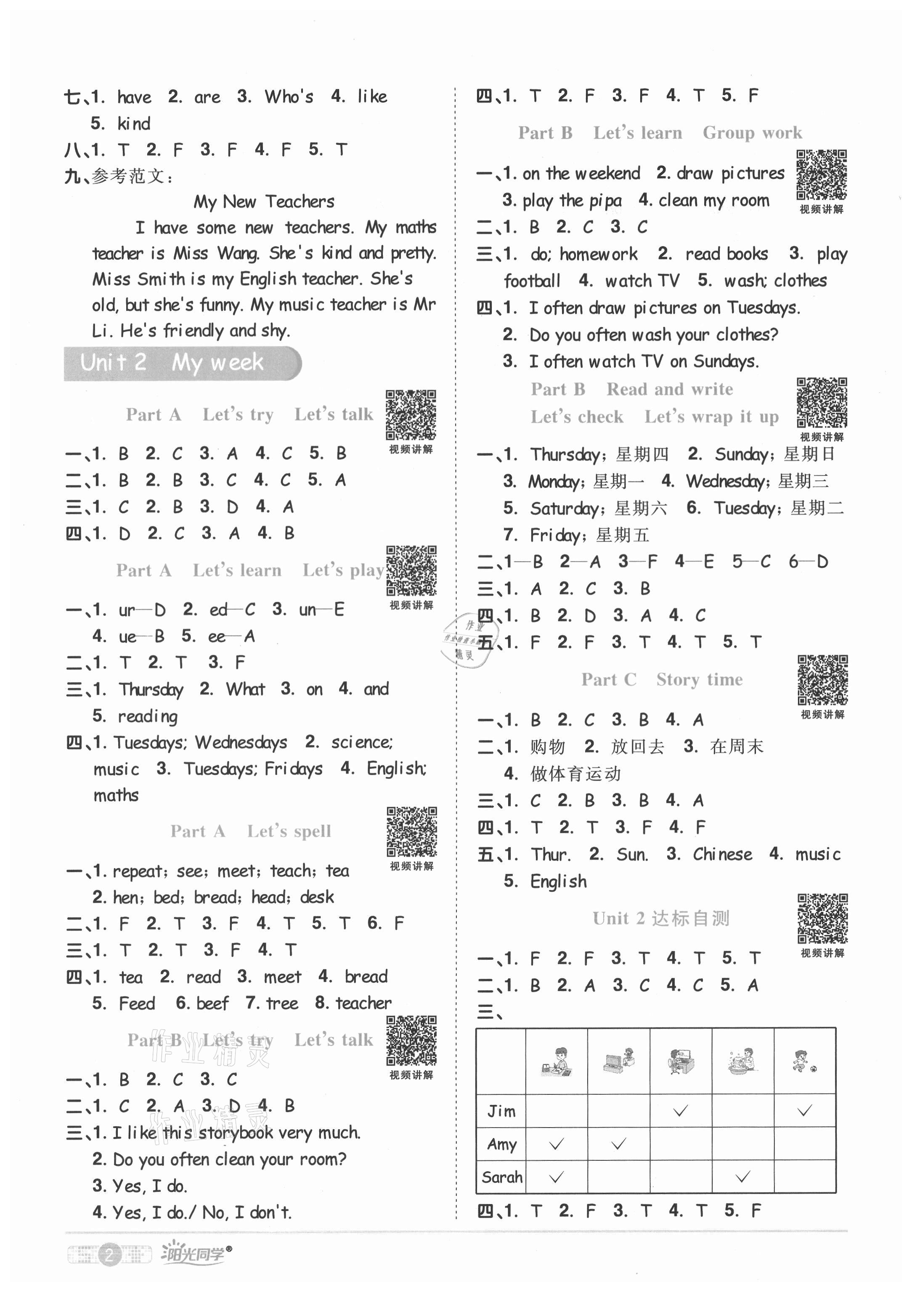 2021年陽光同學課時達標訓練五年級英語上冊人教PEP版浙江專版 第2頁