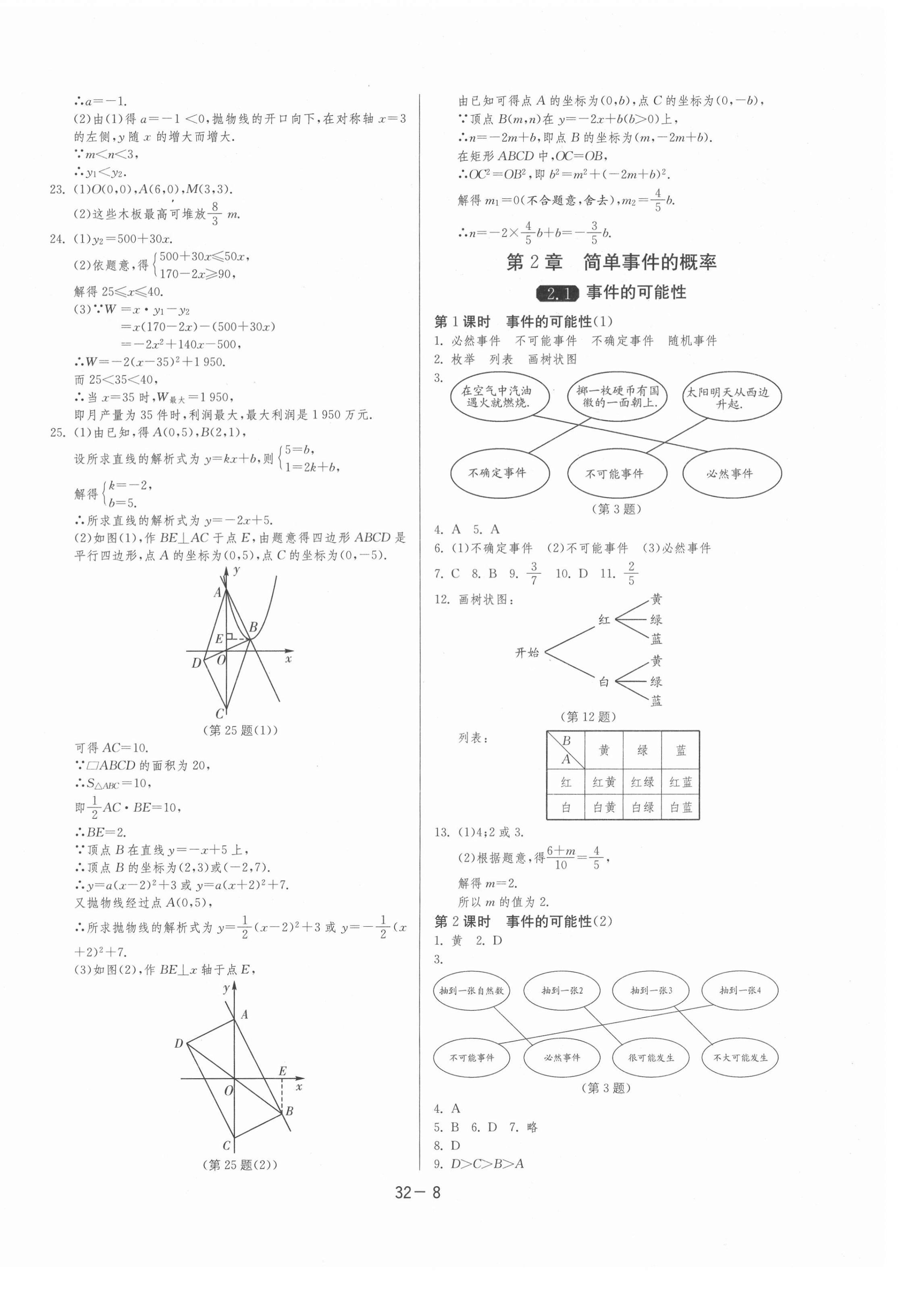 2021年1课3练单元达标测试九年级数学上册浙教版 第8页