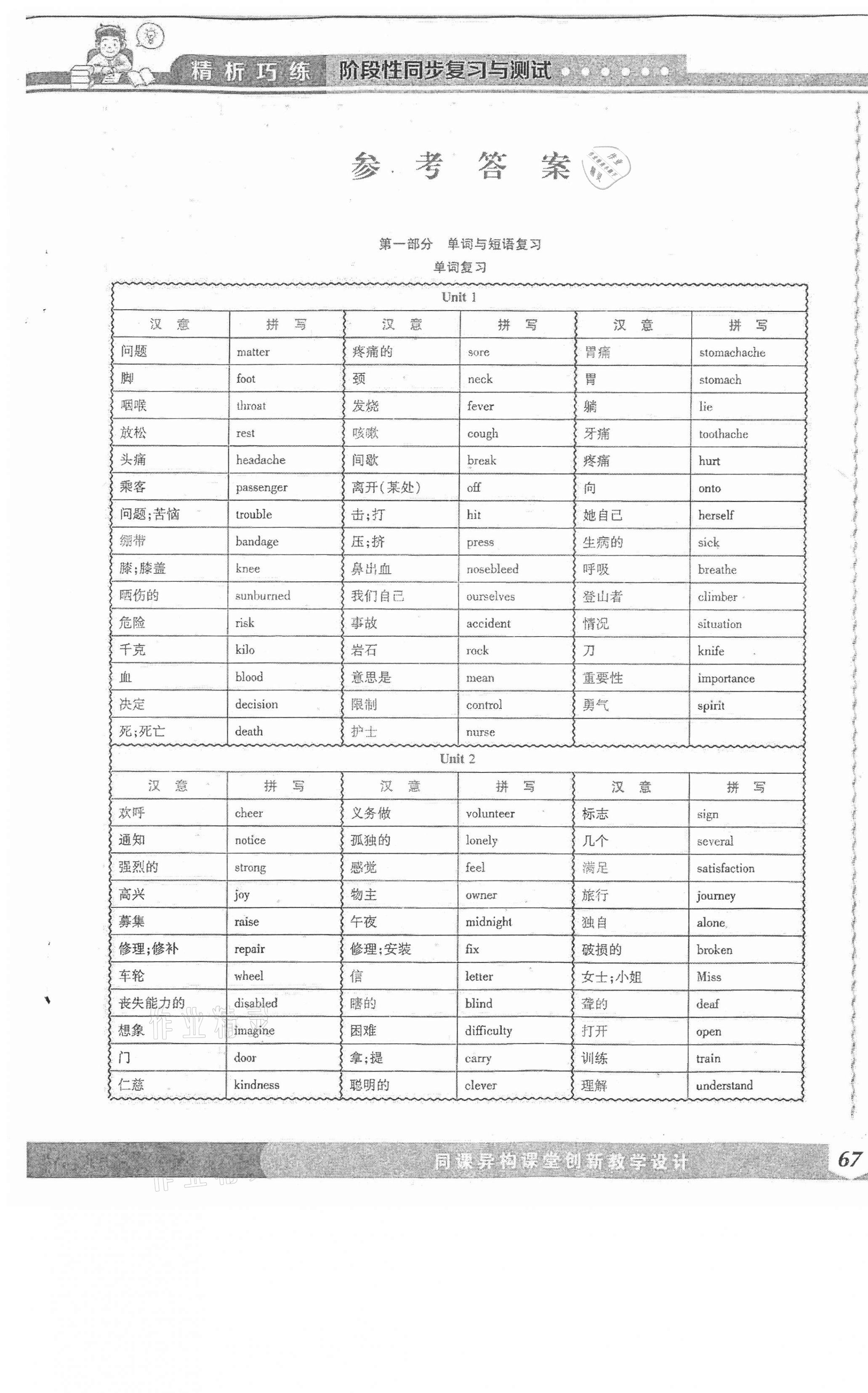 2021年精析巧练阶段性同步复习与测试八年级英语下册人教版 第1页