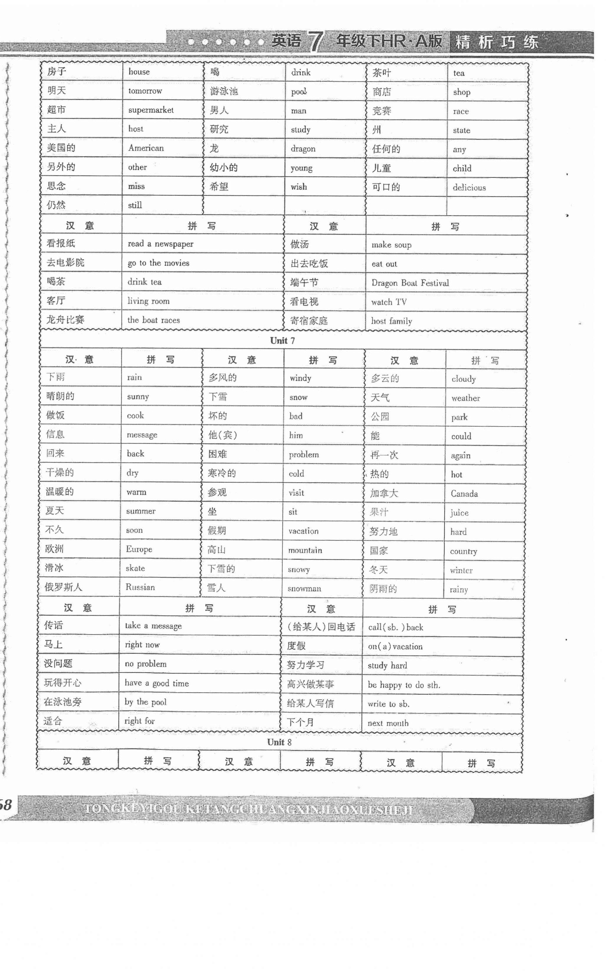 2021年精析巧練階段性同步復(fù)習(xí)與測(cè)試七年級(jí)英語下冊(cè)人教版 第4頁