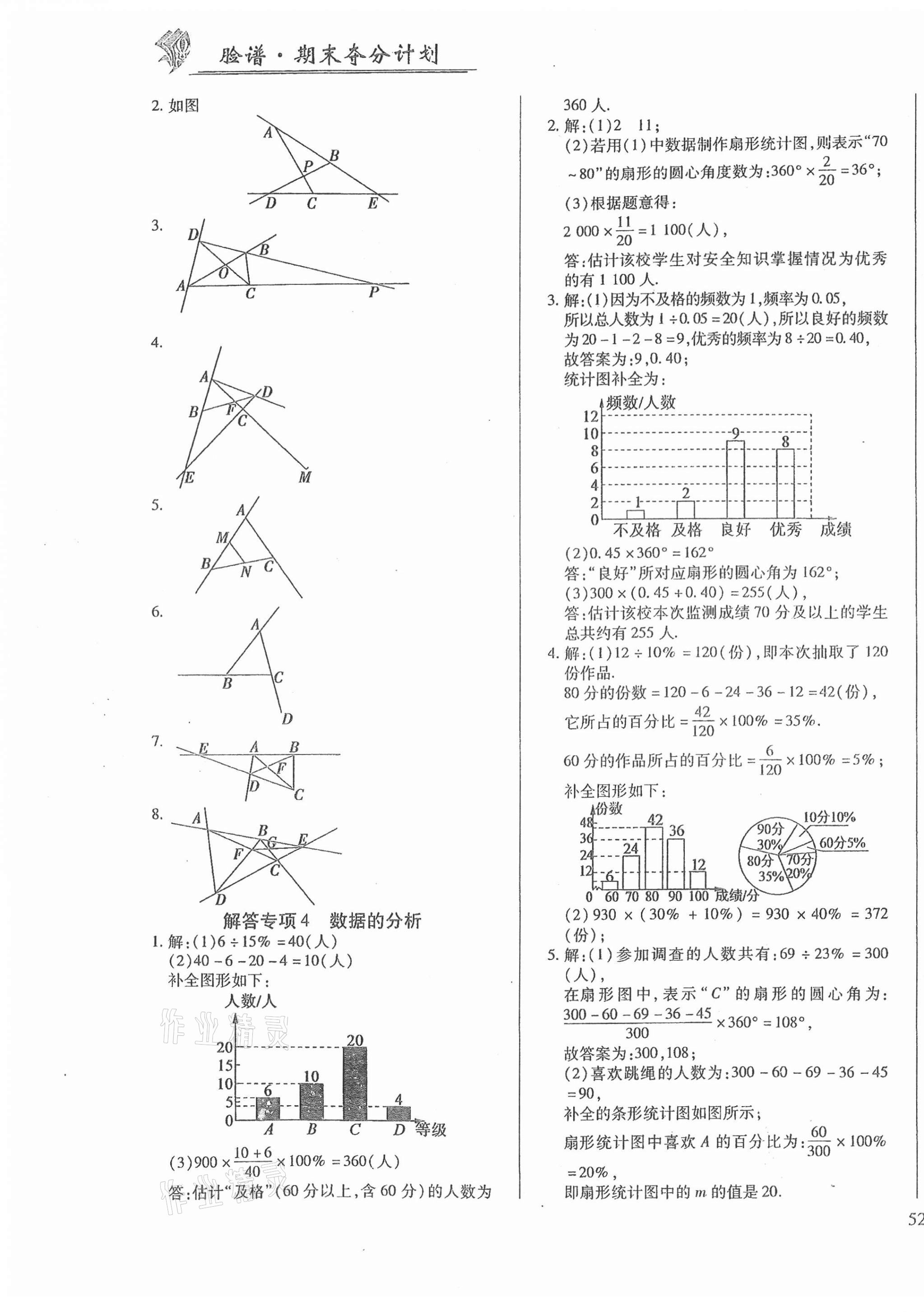 2021年期末奪分計劃六年級數(shù)學下冊人教版五四制 參考答案第3頁