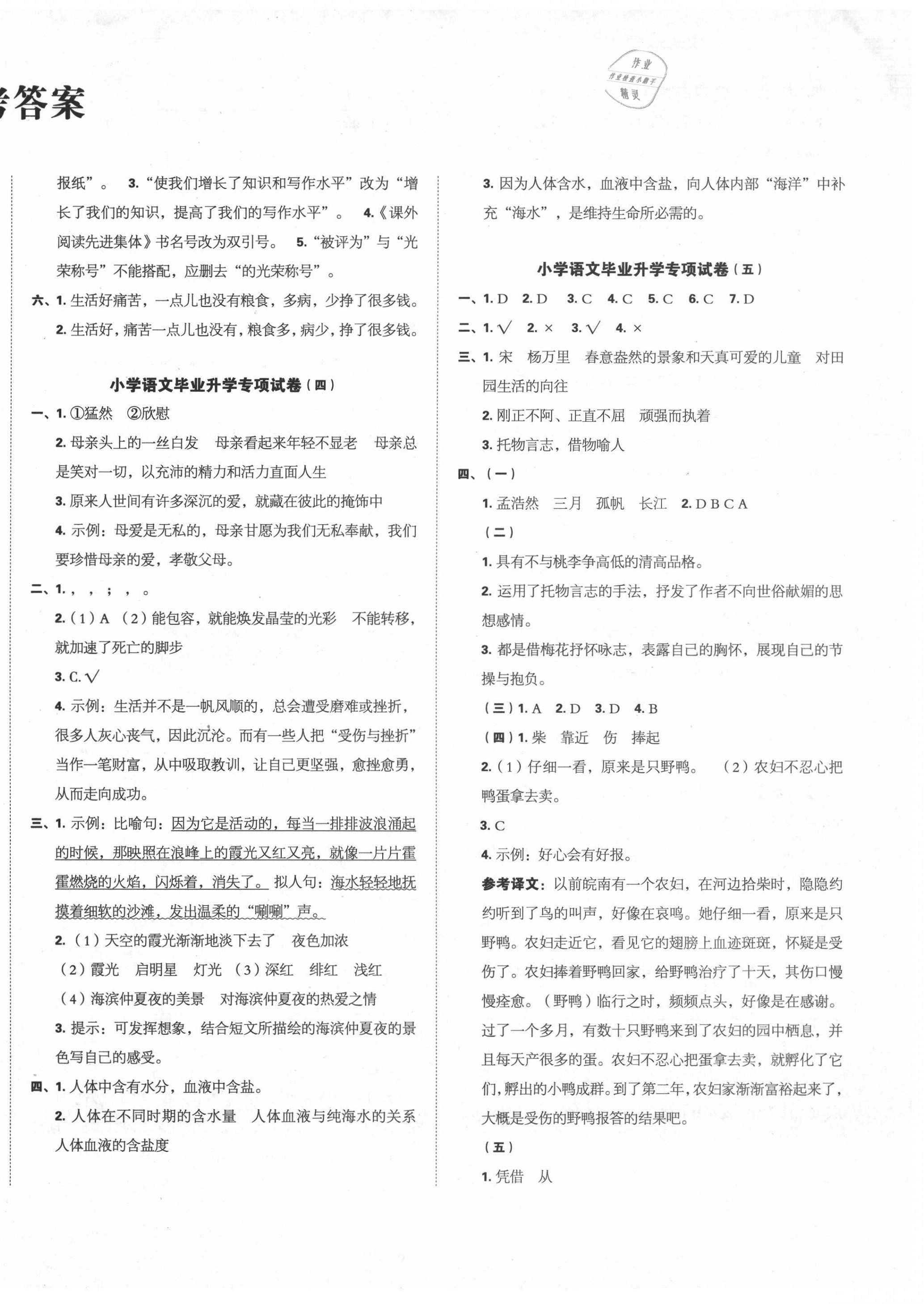 2021年名校冲刺小升初模拟试卷六年级语文 第2页