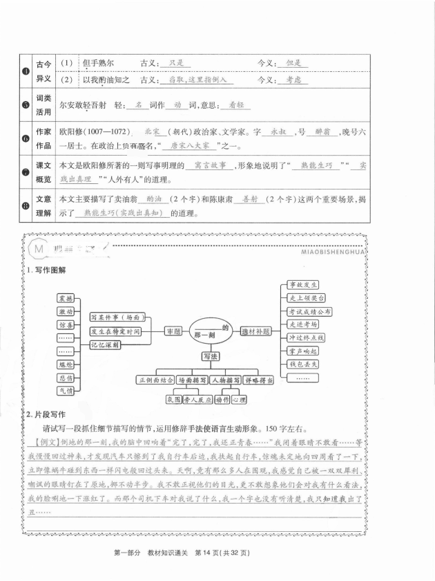 2021年云南本土期末卷七年級語文下冊人教版 參考答案第14頁