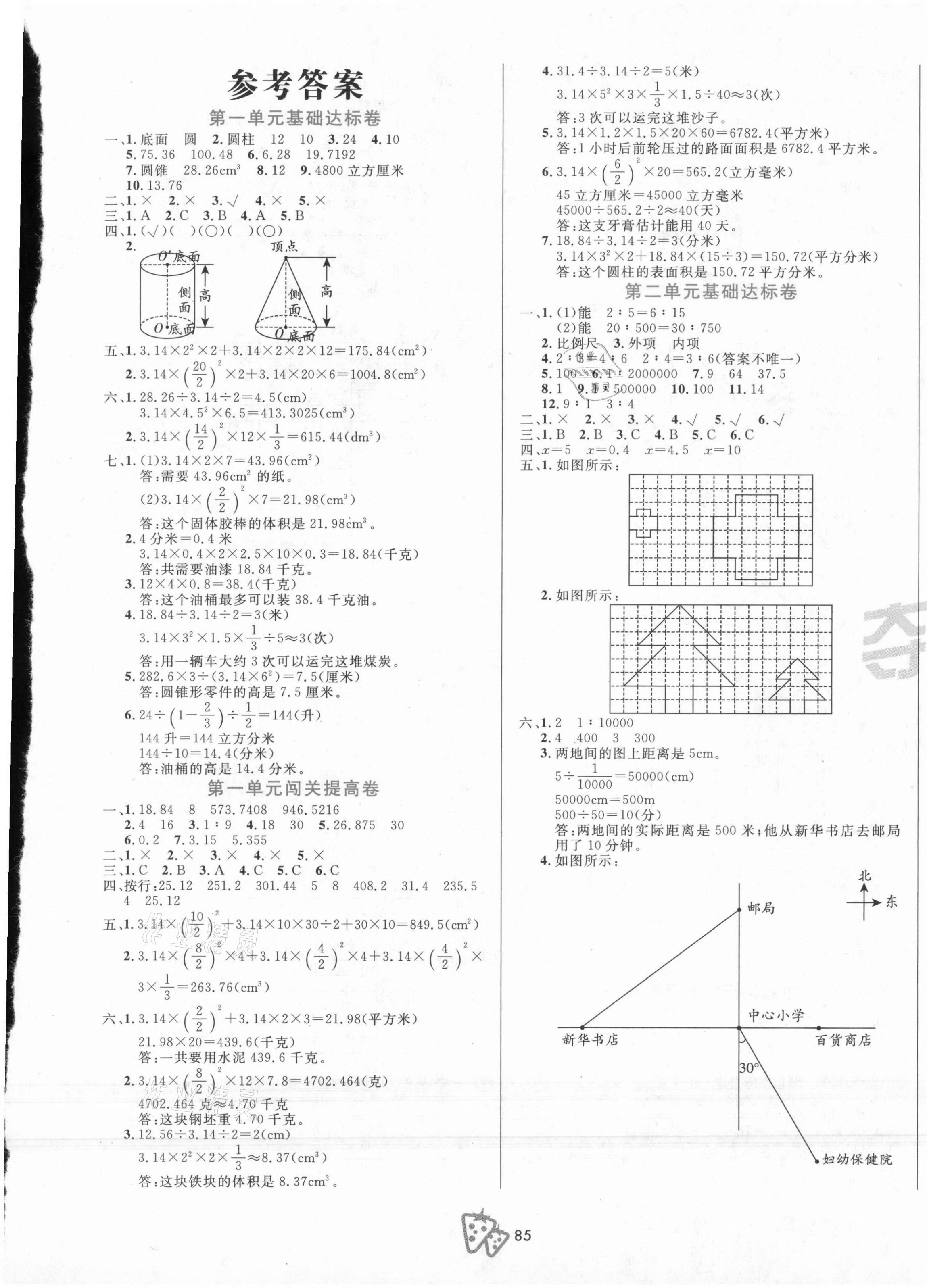 2021年奪冠沖刺100分六年級數(shù)學下冊北師大版 第1頁