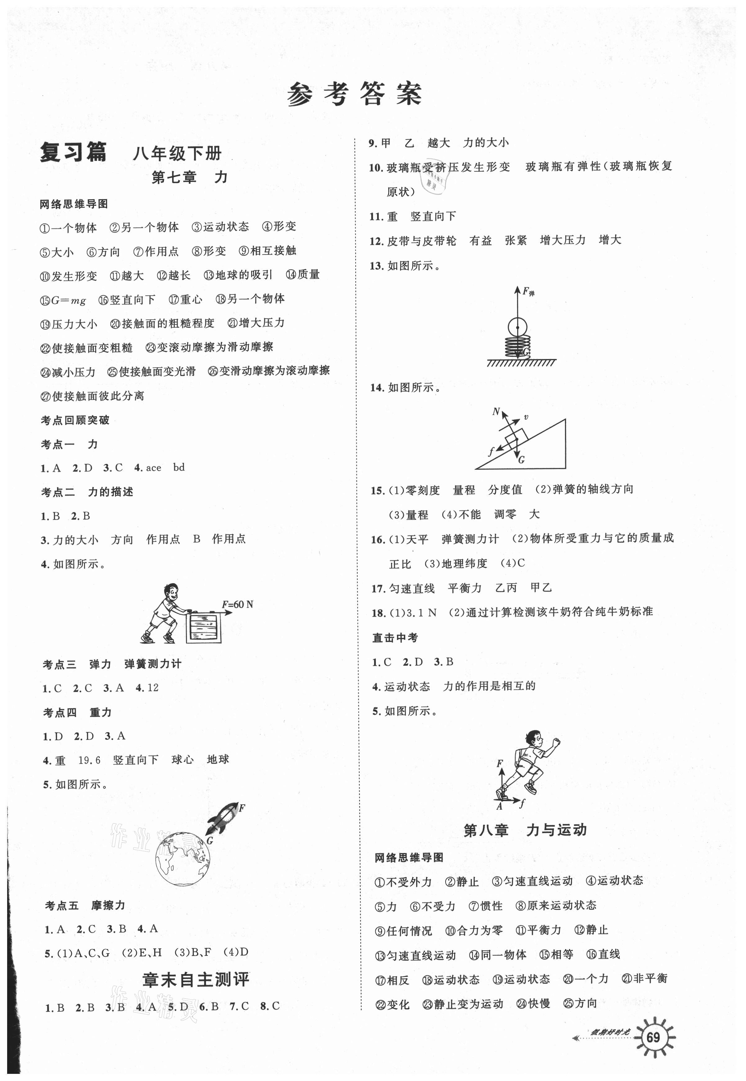 2021年鲁人泰斗假期好时光暑假训练营武汉大学出版社八升九物理教科版 第1页