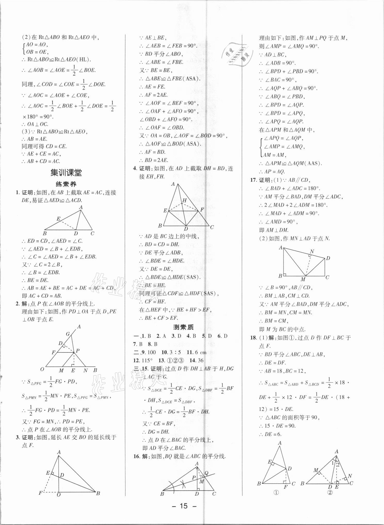 2021年综合应用创新题典中点八年级数学上册人教版 参考答案第14页