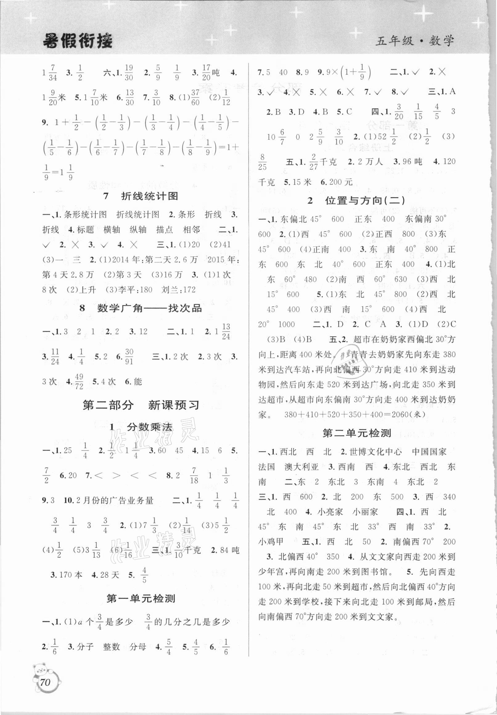 2021年暑假创新型自主学习第三学期暑假衔接五年级数学人教版 第2页