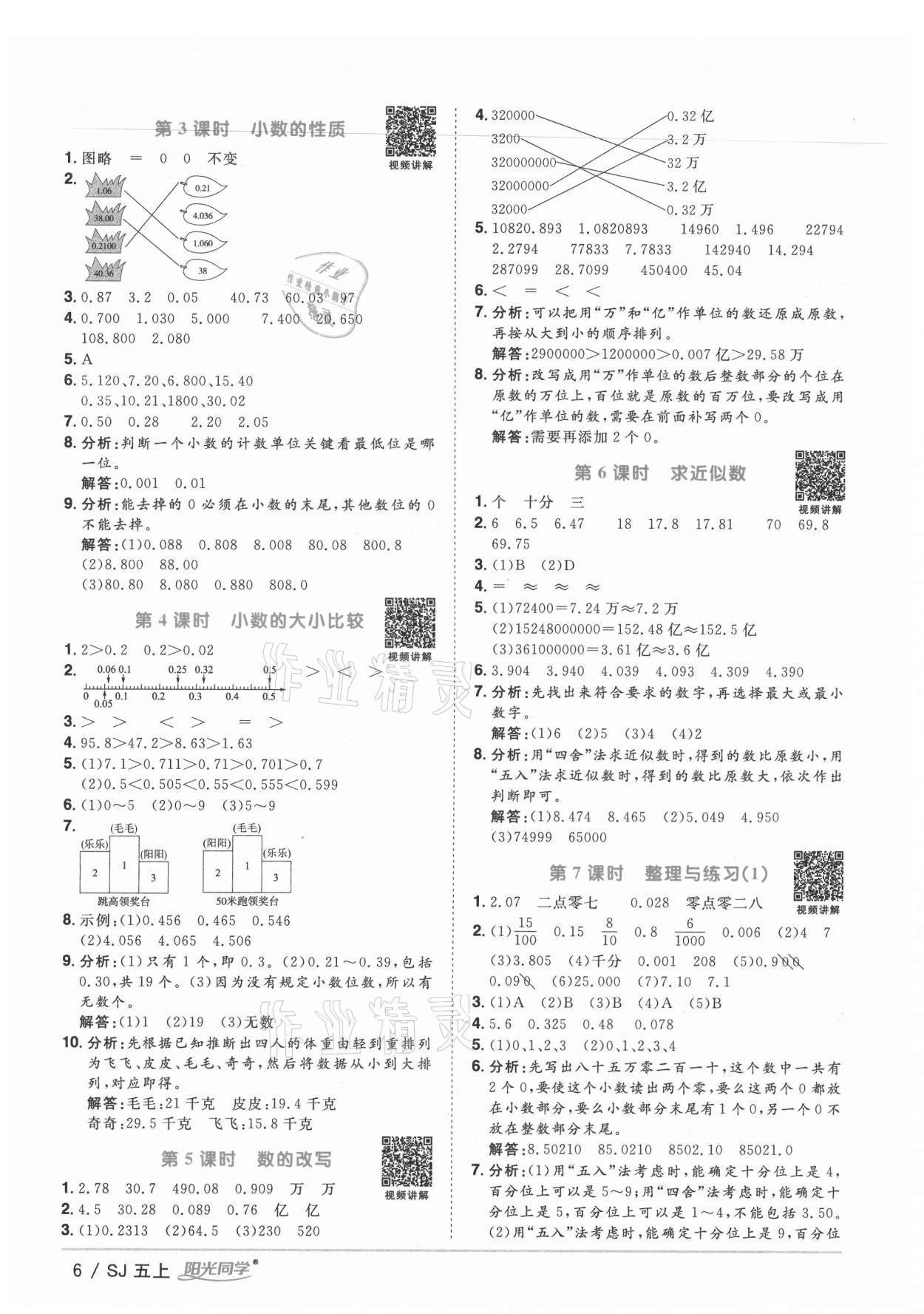 2021年陽光同學(xué)課時(shí)優(yōu)化作業(yè)五年級(jí)數(shù)學(xué)上冊(cè)蘇教版寧德專版 參考答案第6頁