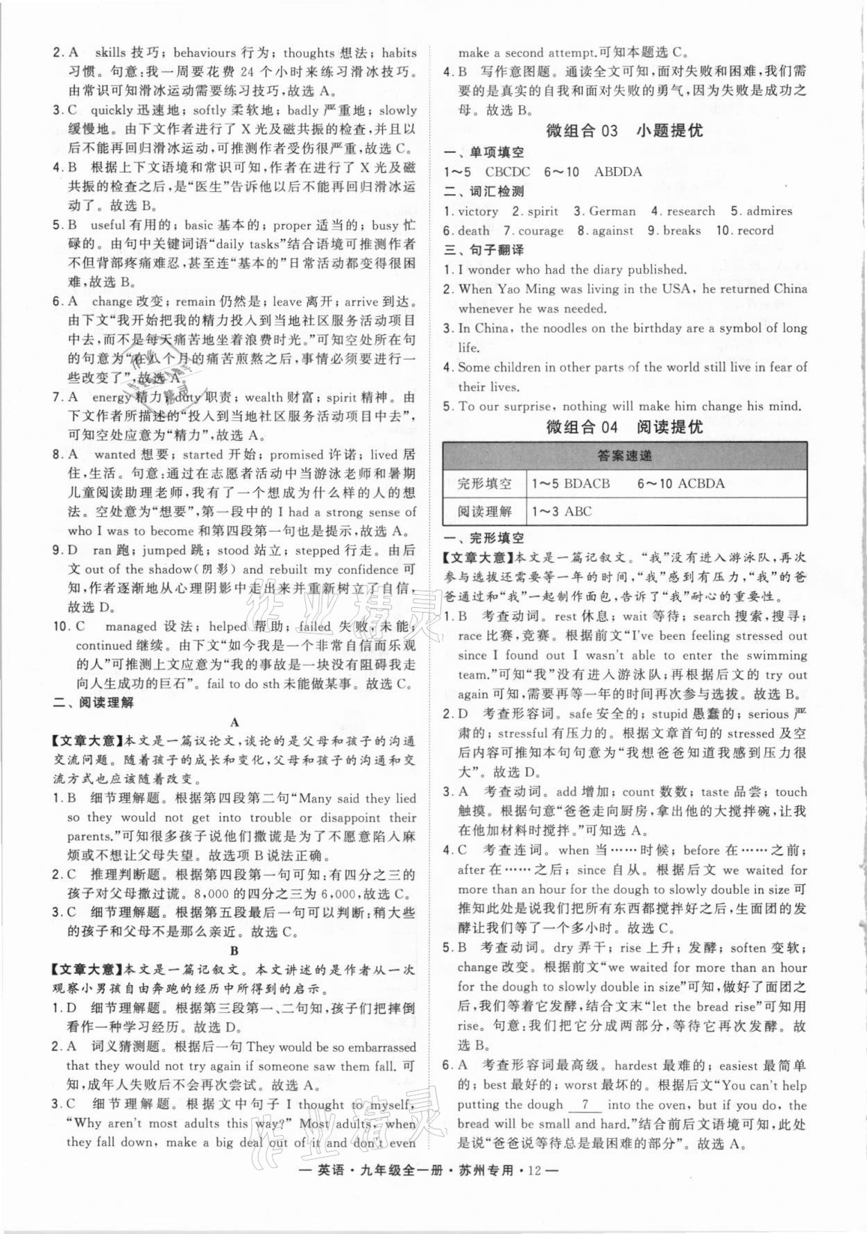 2021年學(xué)霸組合訓(xùn)練九年級英語全一冊譯林版蘇州專用 第12頁