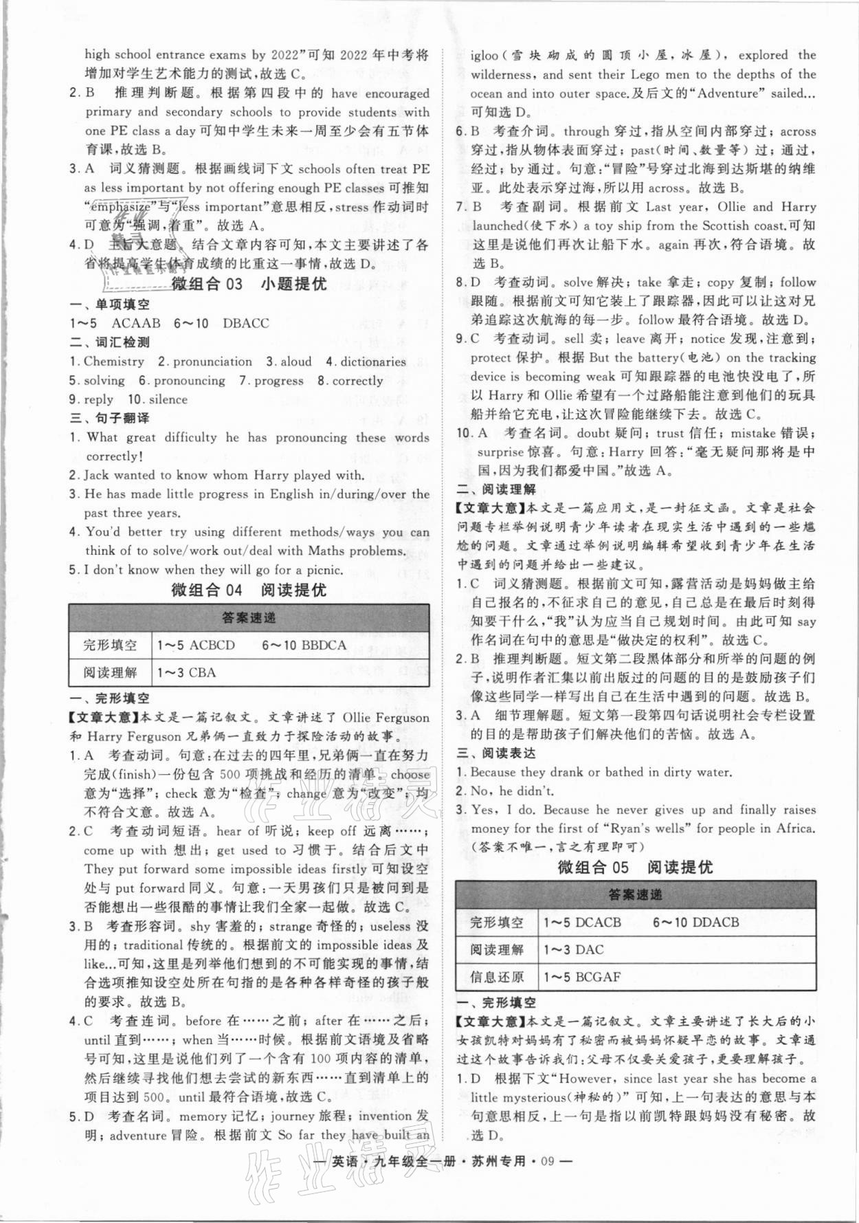 2021年學霸組合訓練九年級英語全一冊譯林版蘇州專用 第9頁
