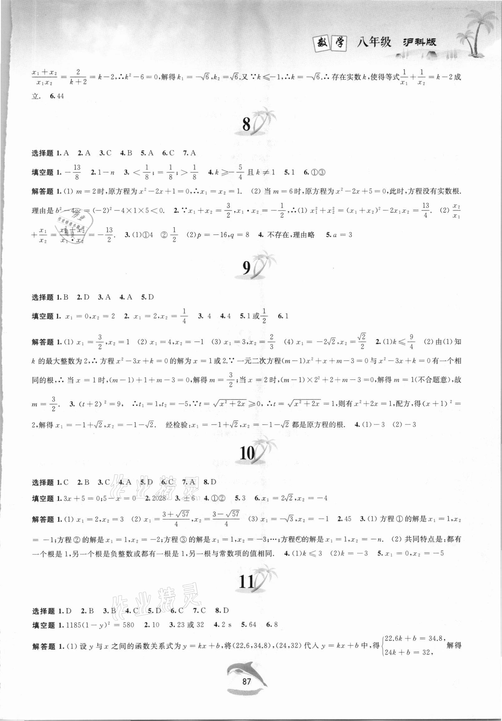 2021年快樂暑假黃山書社八年級數(shù)學滬科版 第3頁