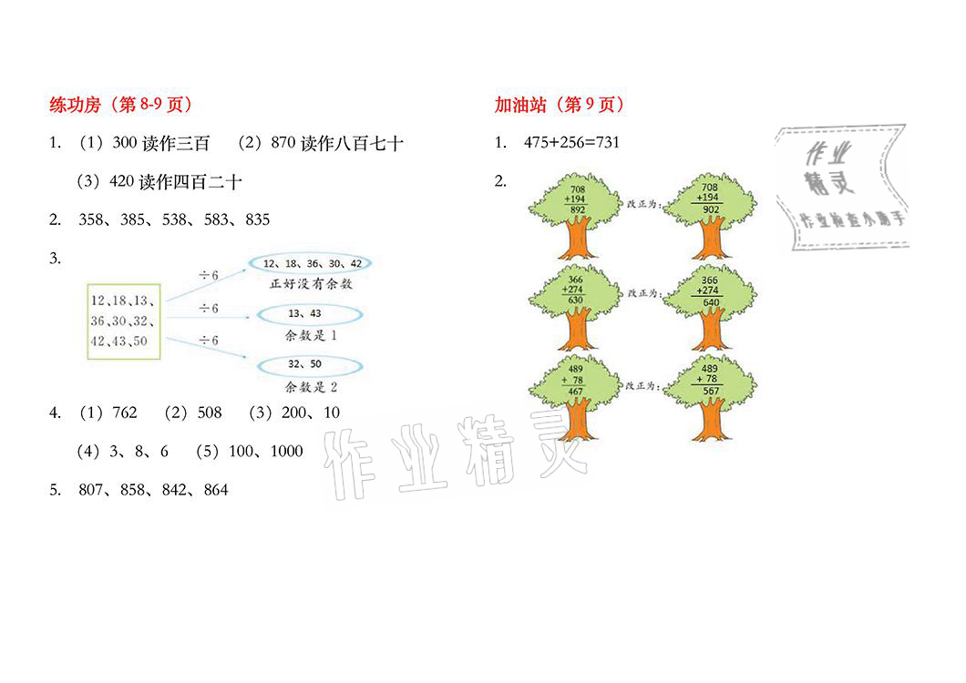 2021年暑假作业二年级数学苏教版安徽少年儿童出版社 参考答案第5页