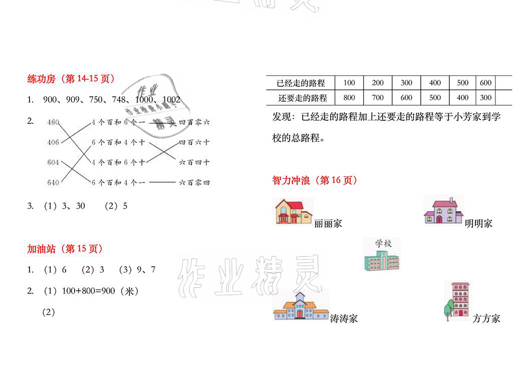 2021年暑假作业二年级数学苏教版安徽少年儿童出版社 参考答案第9页