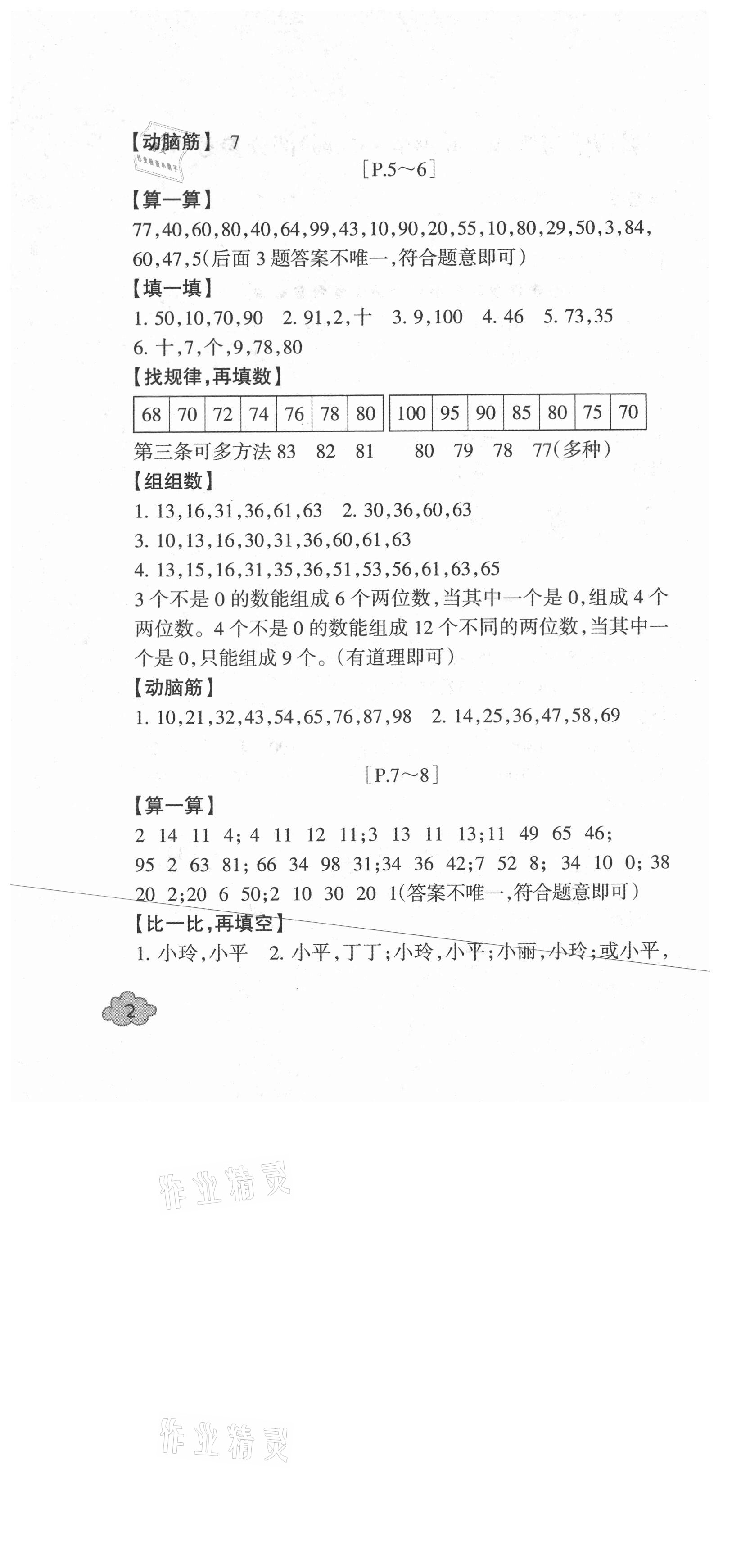 2021年快樂學習吧暑假學與練一年級數學科學人教版 第2頁