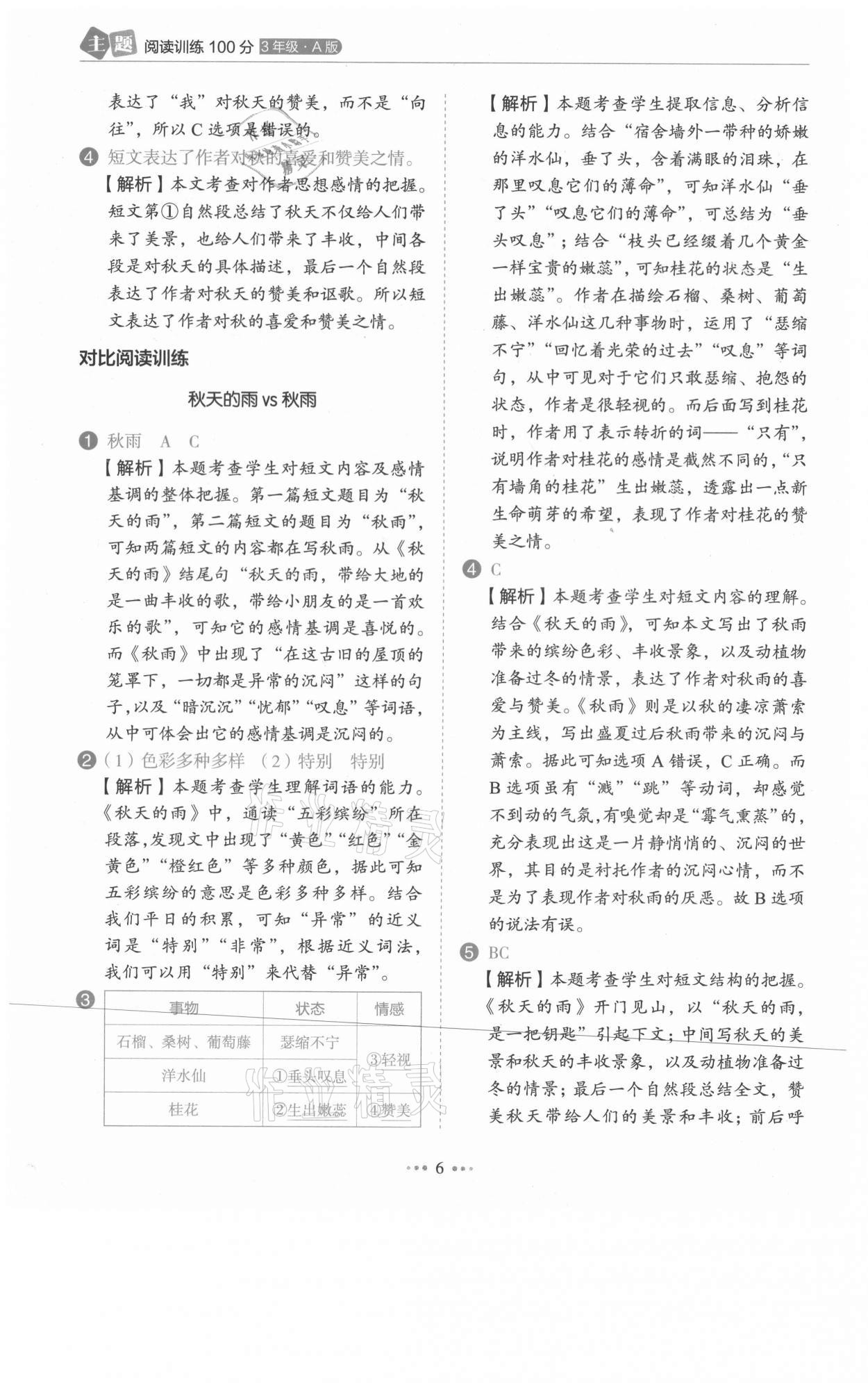 2021年主題閱讀訓(xùn)練100分三年級語文人教版浙江專版 第6頁