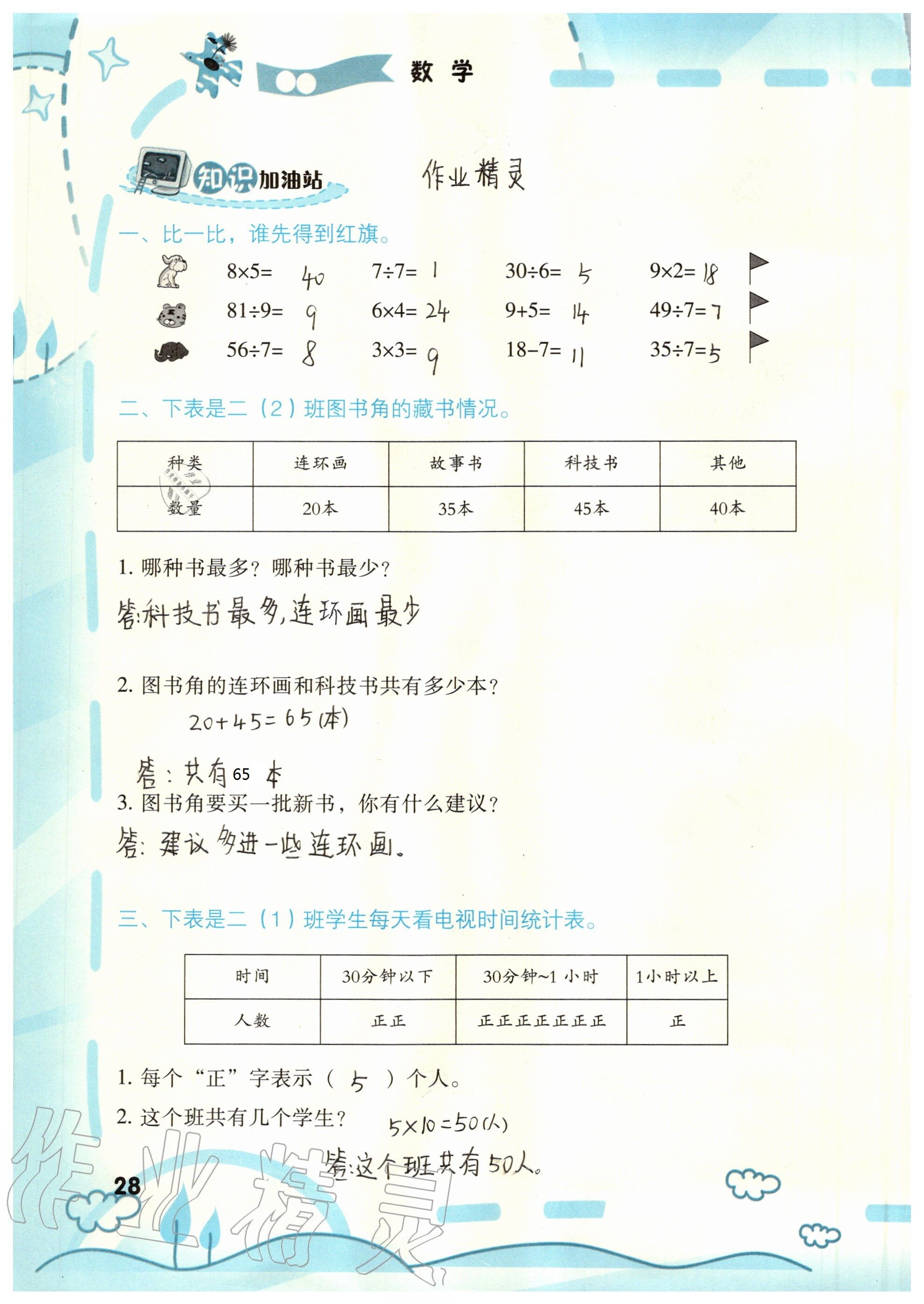 2021年暑假新启航二年级 参考答案第1页