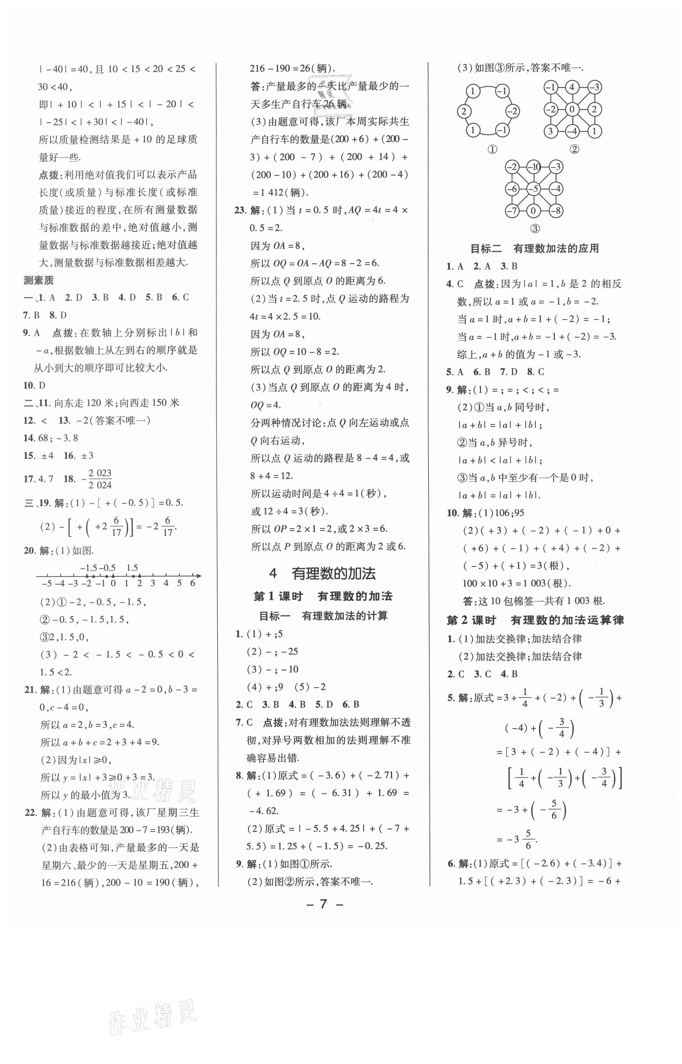 2021年綜合應用創(chuàng)新題典中點七年級數(shù)學上冊北師大版 參考答案第6頁