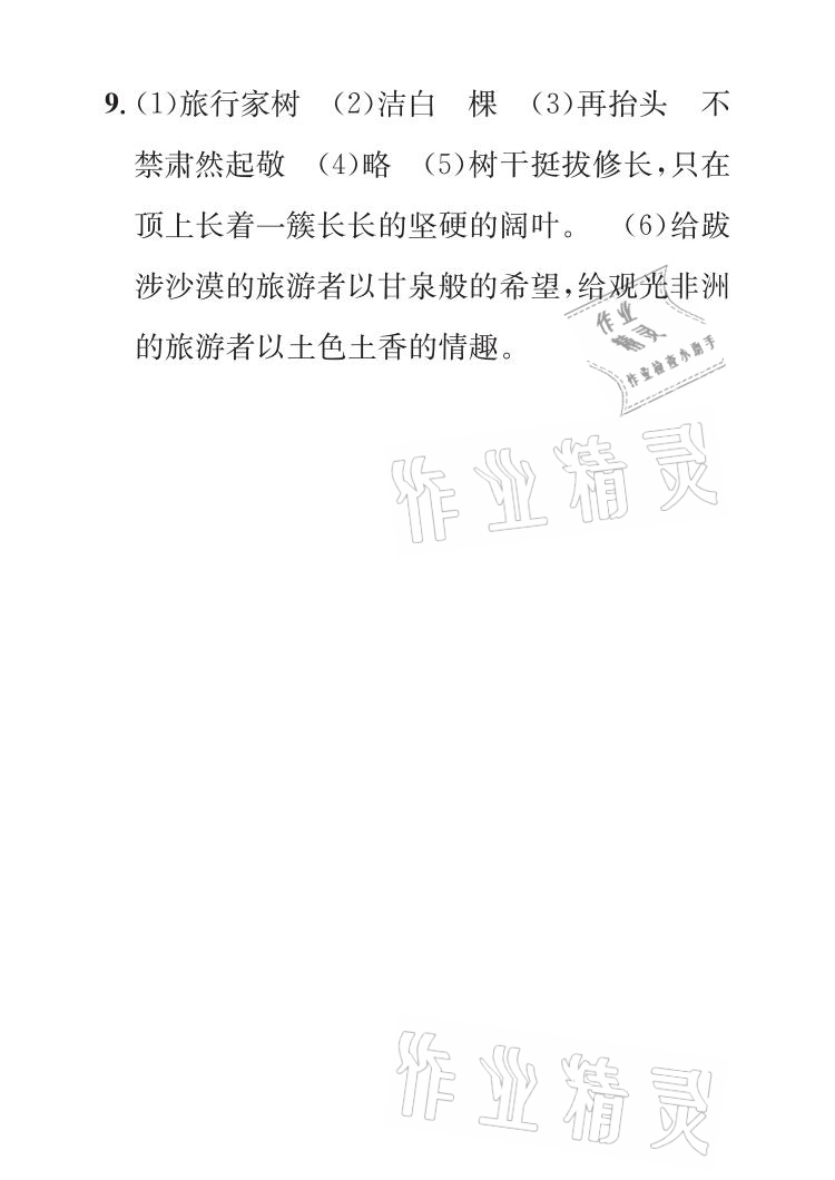 2021年長江暑假作業(yè)四年級語文全一冊人教版崇文書局 參考答案第6頁