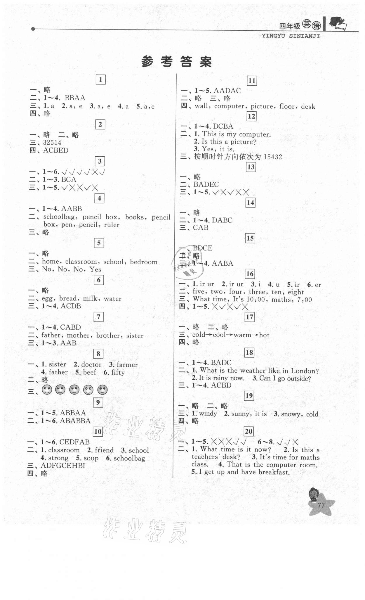 2021年藍(lán)天教育暑假優(yōu)化學(xué)習(xí)四年級(jí)英語(yǔ)人教版 第1頁(yè)