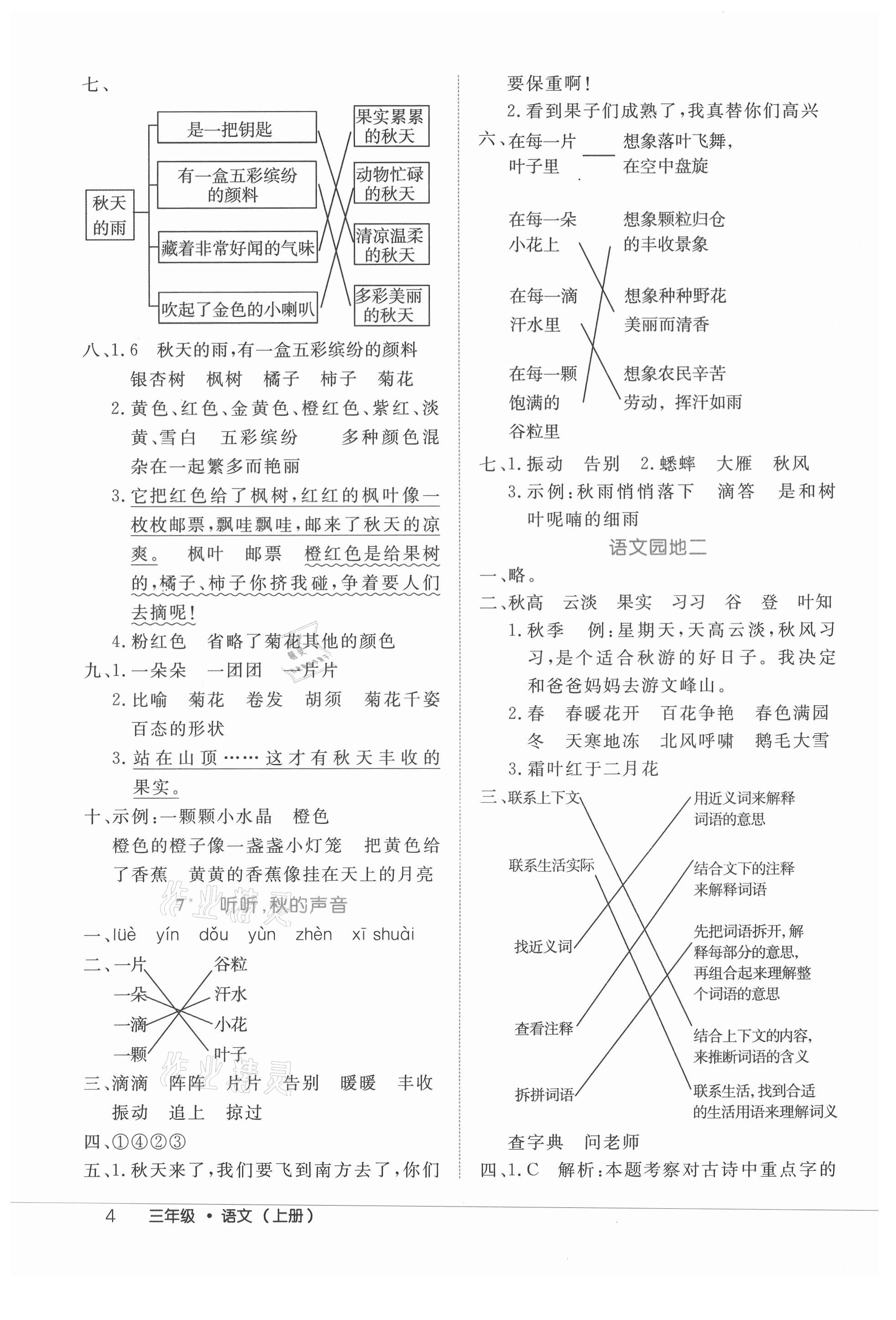 2021年細(xì)解巧練三年級(jí)語(yǔ)文上冊(cè)人教版 參考答案第4頁(yè)