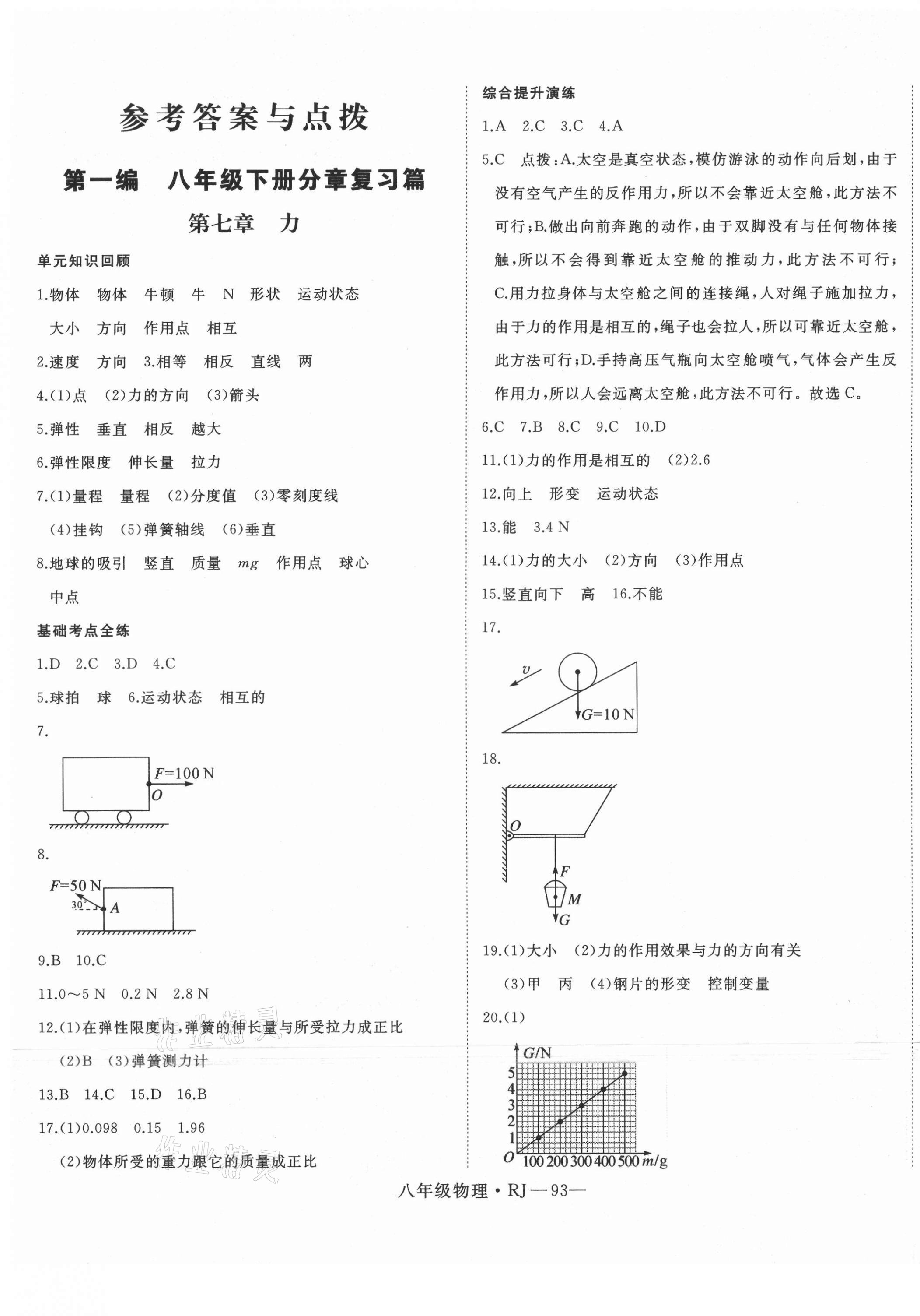 2021年時習(xí)之暑假八年級物理人教版 第1頁