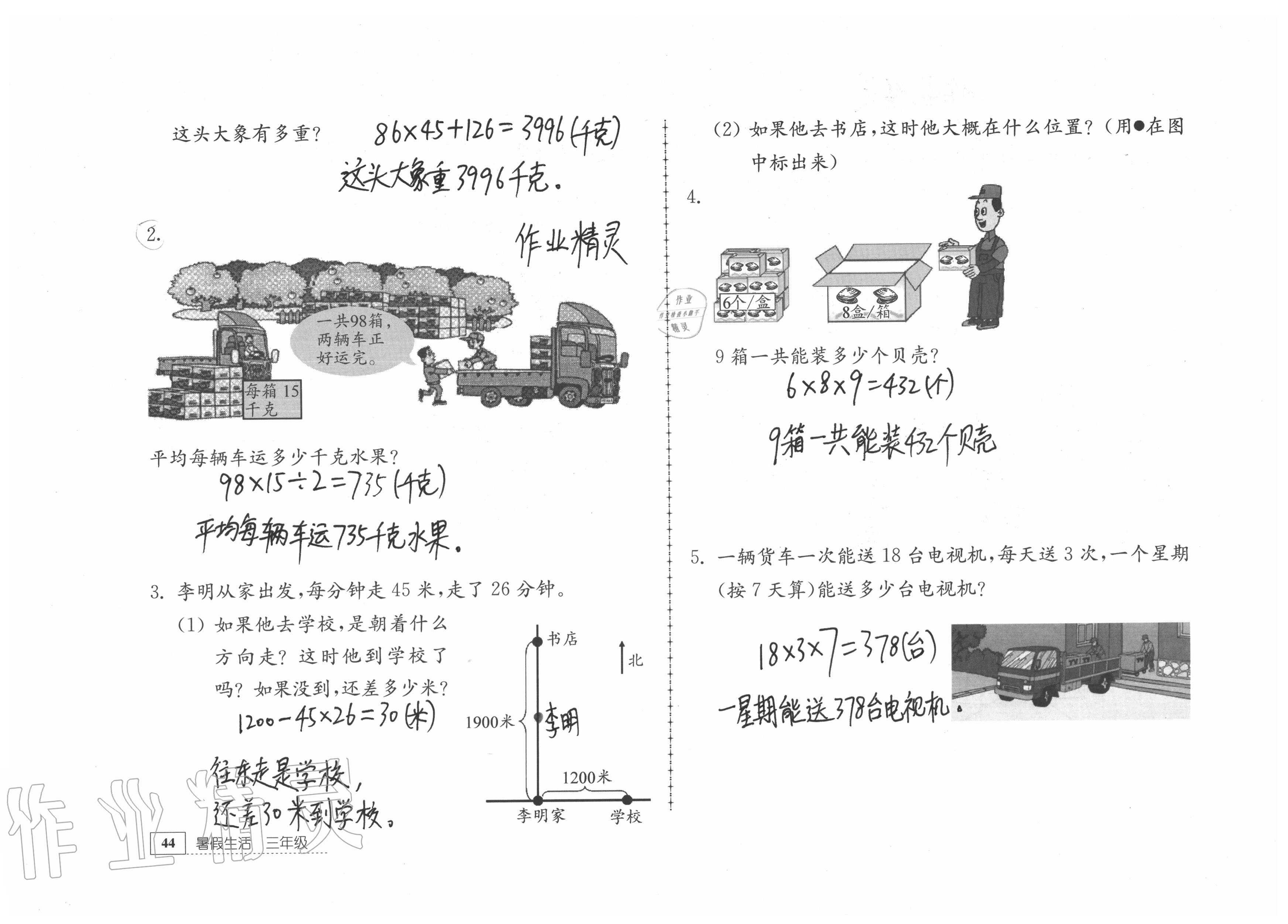 2021年暑假生活三年级绿色版教育科学出版社 参考答案第16页