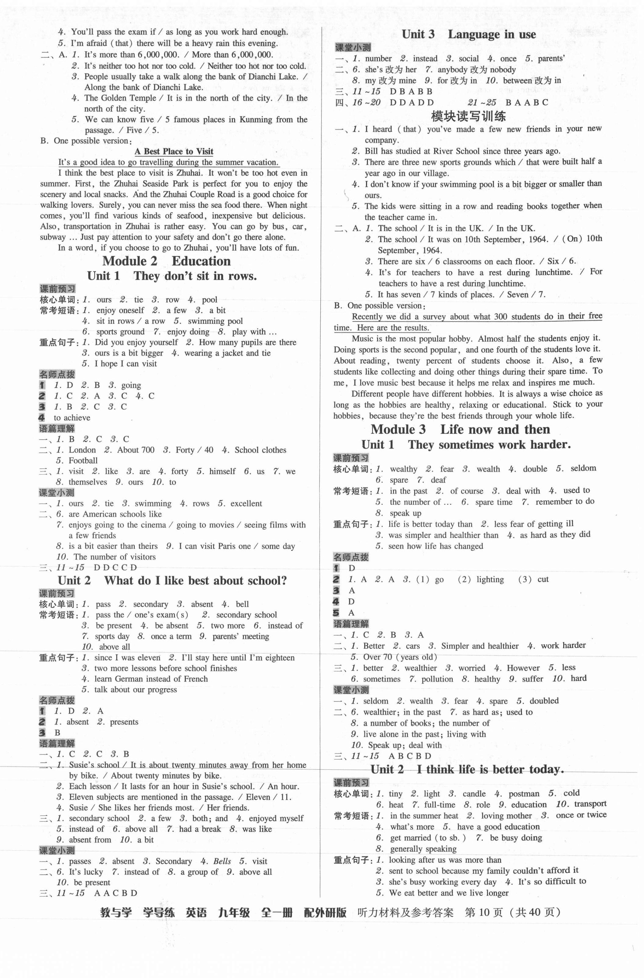 2021年教與學(xué)學(xué)導(dǎo)練九年級(jí)英語全一冊(cè)外研版 第10頁(yè)