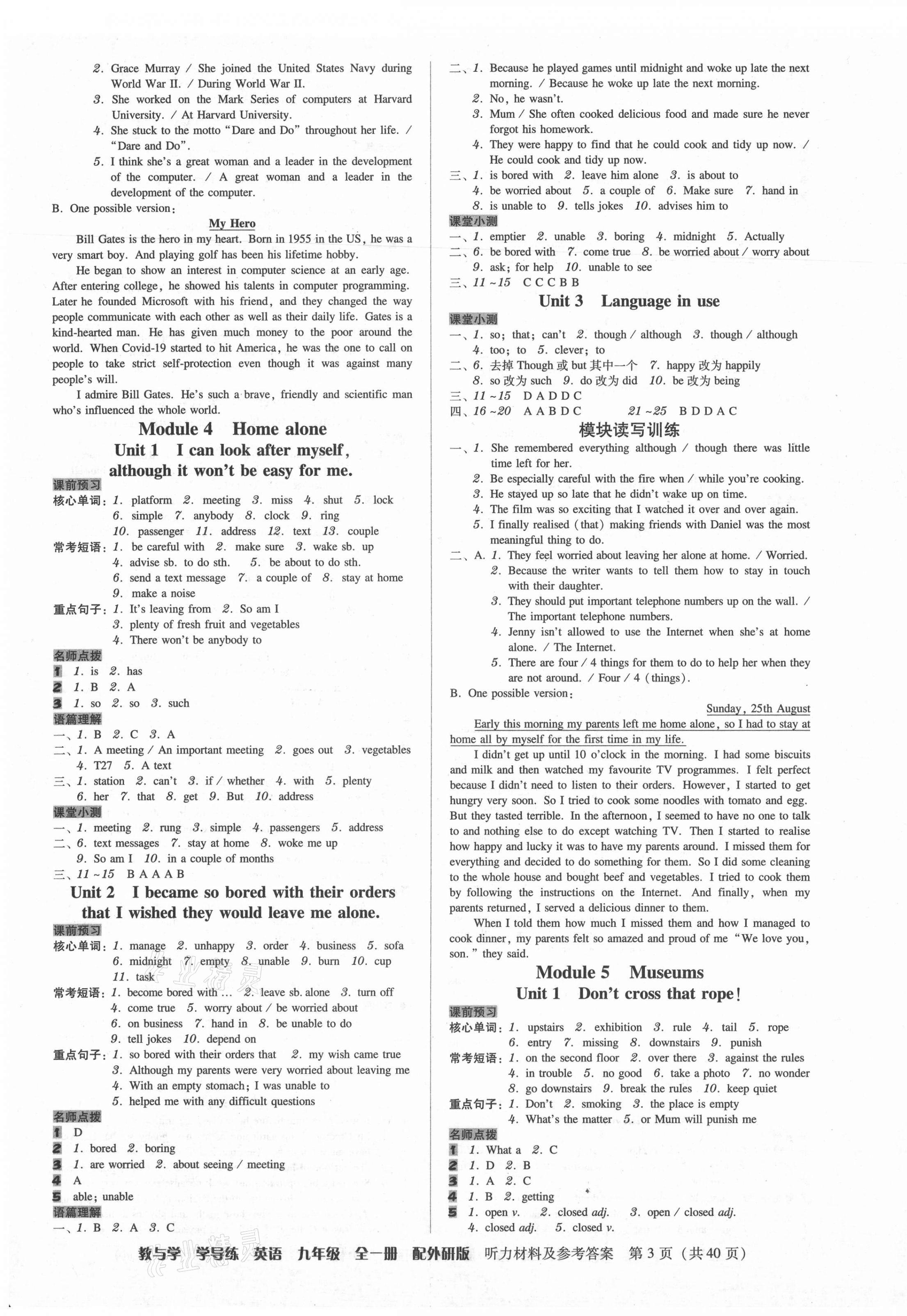 2021年教與學(xué)學(xué)導(dǎo)練九年級(jí)英語(yǔ)全一冊(cè)外研版 第3頁(yè)