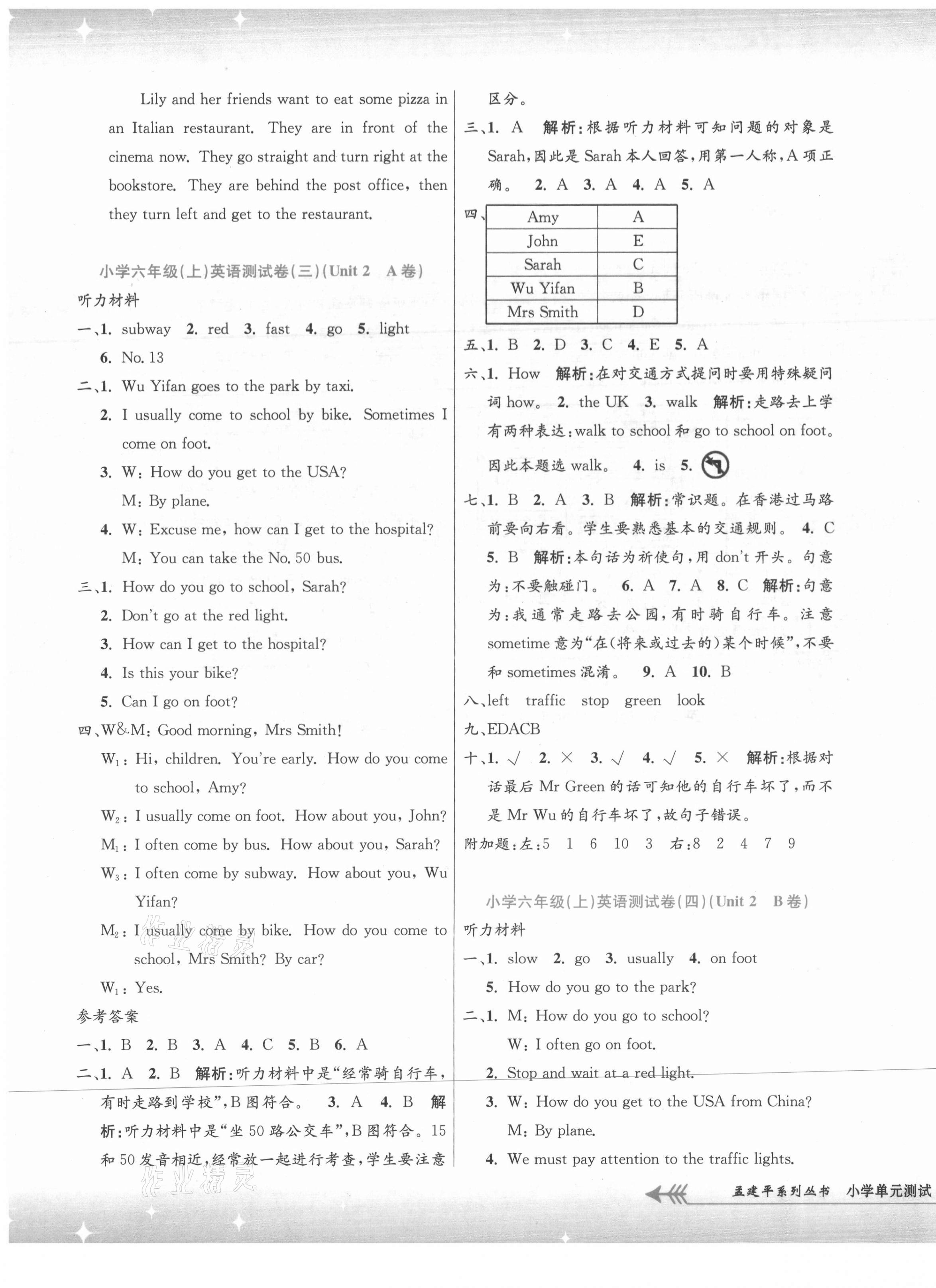 2021年孟建平單元測試六年級英語上冊人教版 第3頁