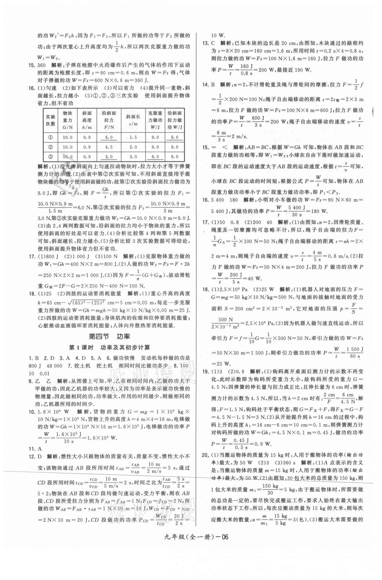 2021年領(lǐng)先一步三維提優(yōu)九年級物理全一冊蘇科版 參考答案第6頁