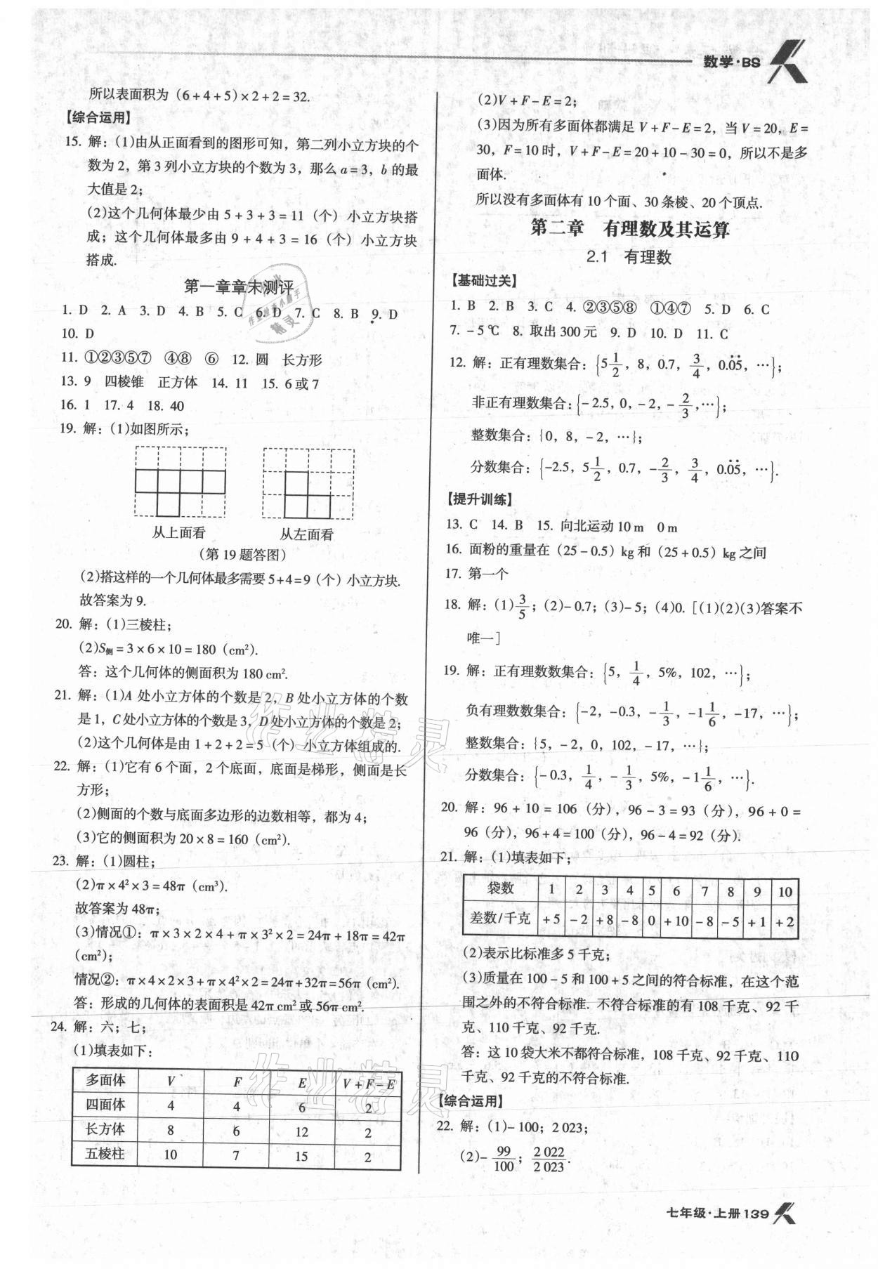 2021年全优点练课计划七年级数学上册北师大版 第3页