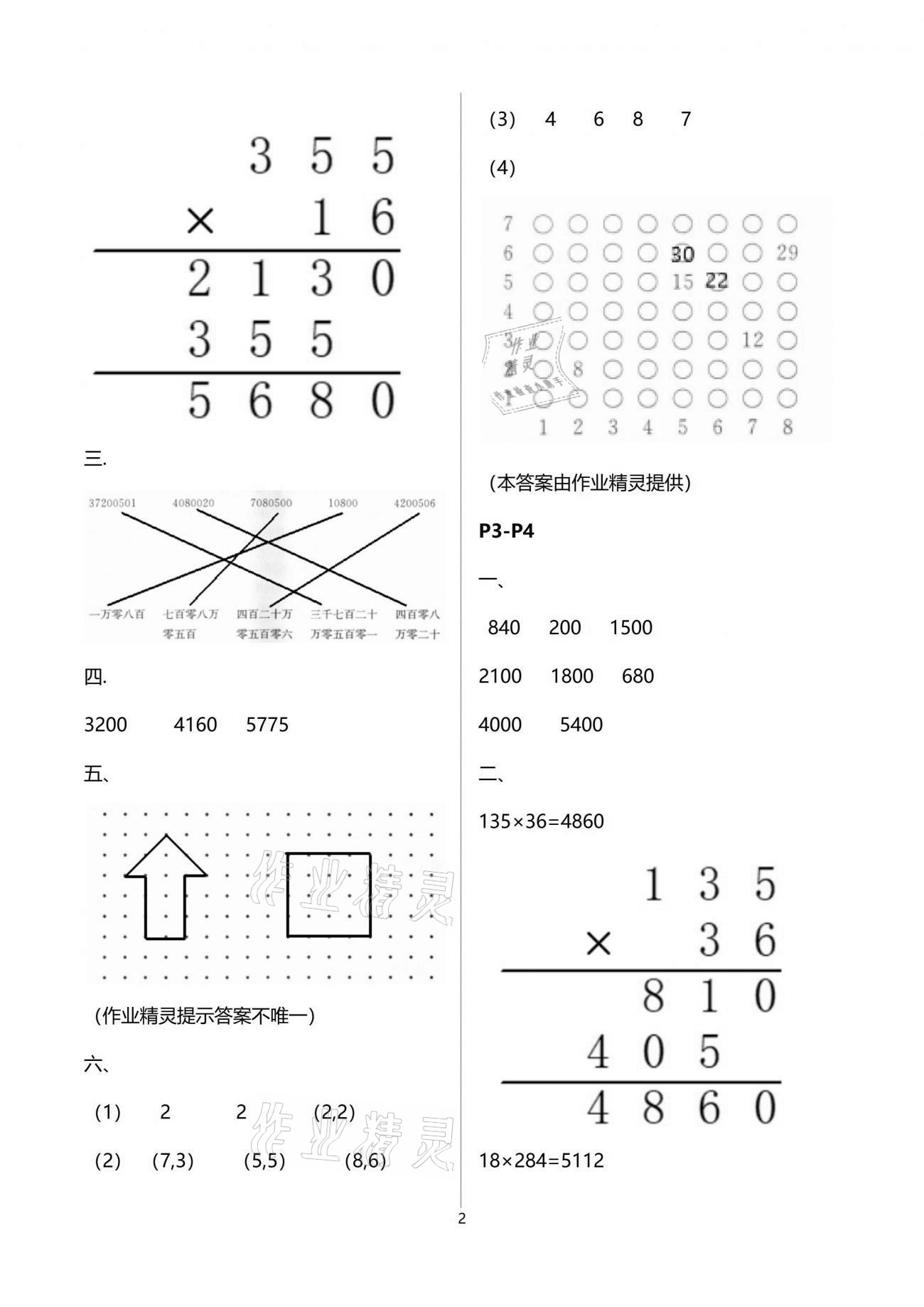 2021年新课堂假期生活暑假用书四年级数学苏教版 参考答案第2页