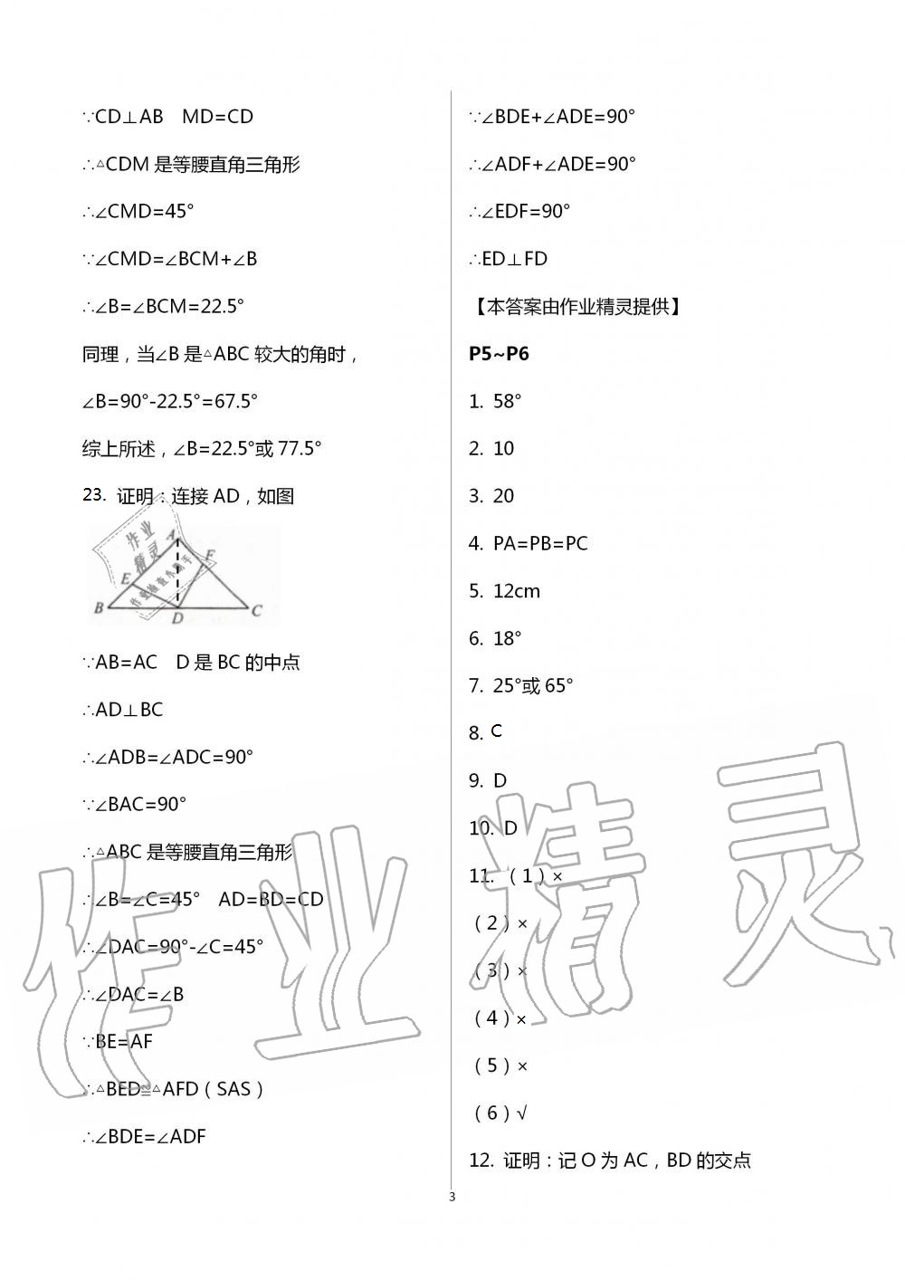 2021年世超金典暑假乐园八年级数学北师大版 参考答案第4页