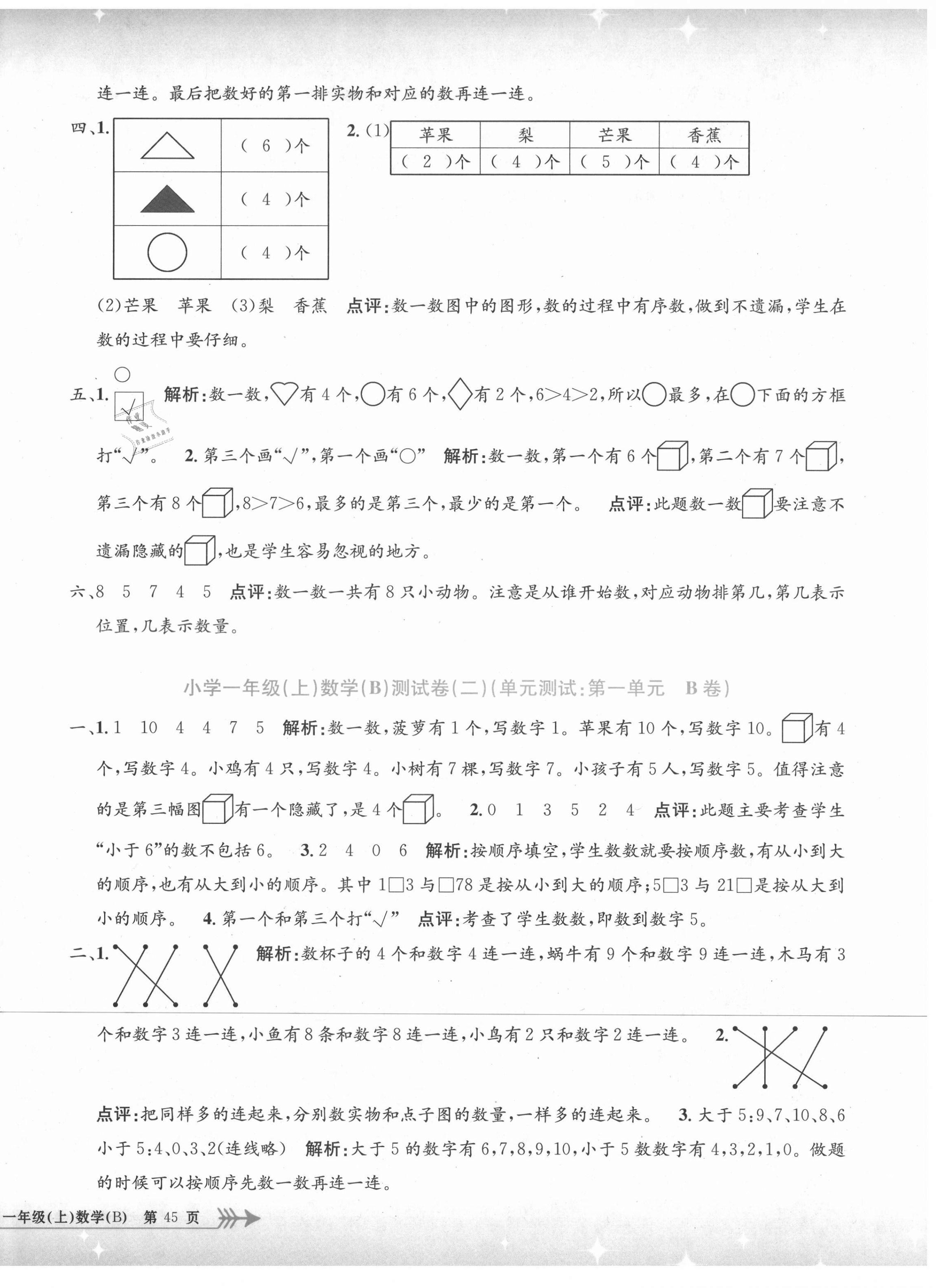 2021年孟建平小学单元测试一年级数学上册北师大版 第2页