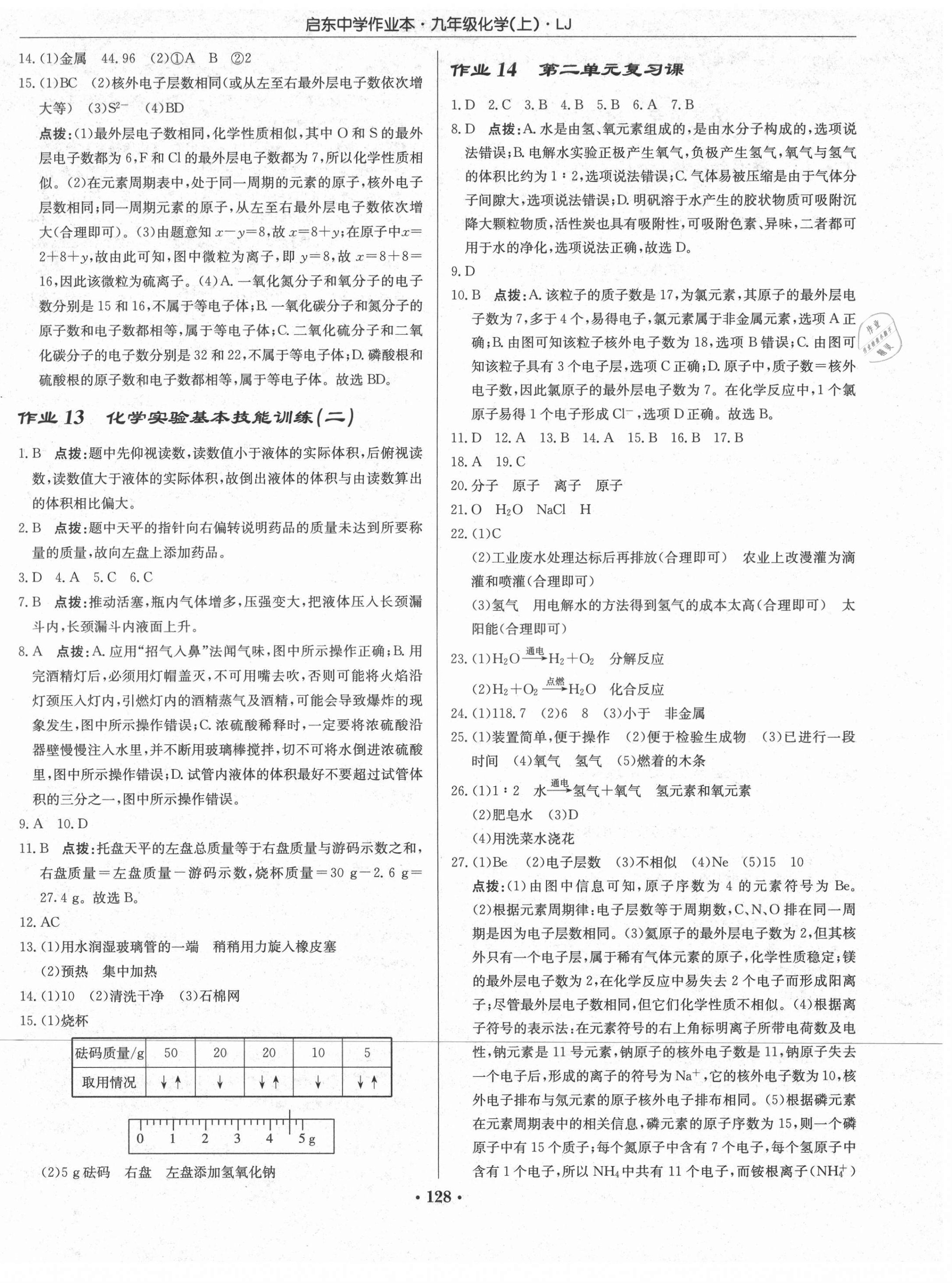 2021年啟東中學(xué)作業(yè)本九年級化學(xué)上冊魯教版 第6頁