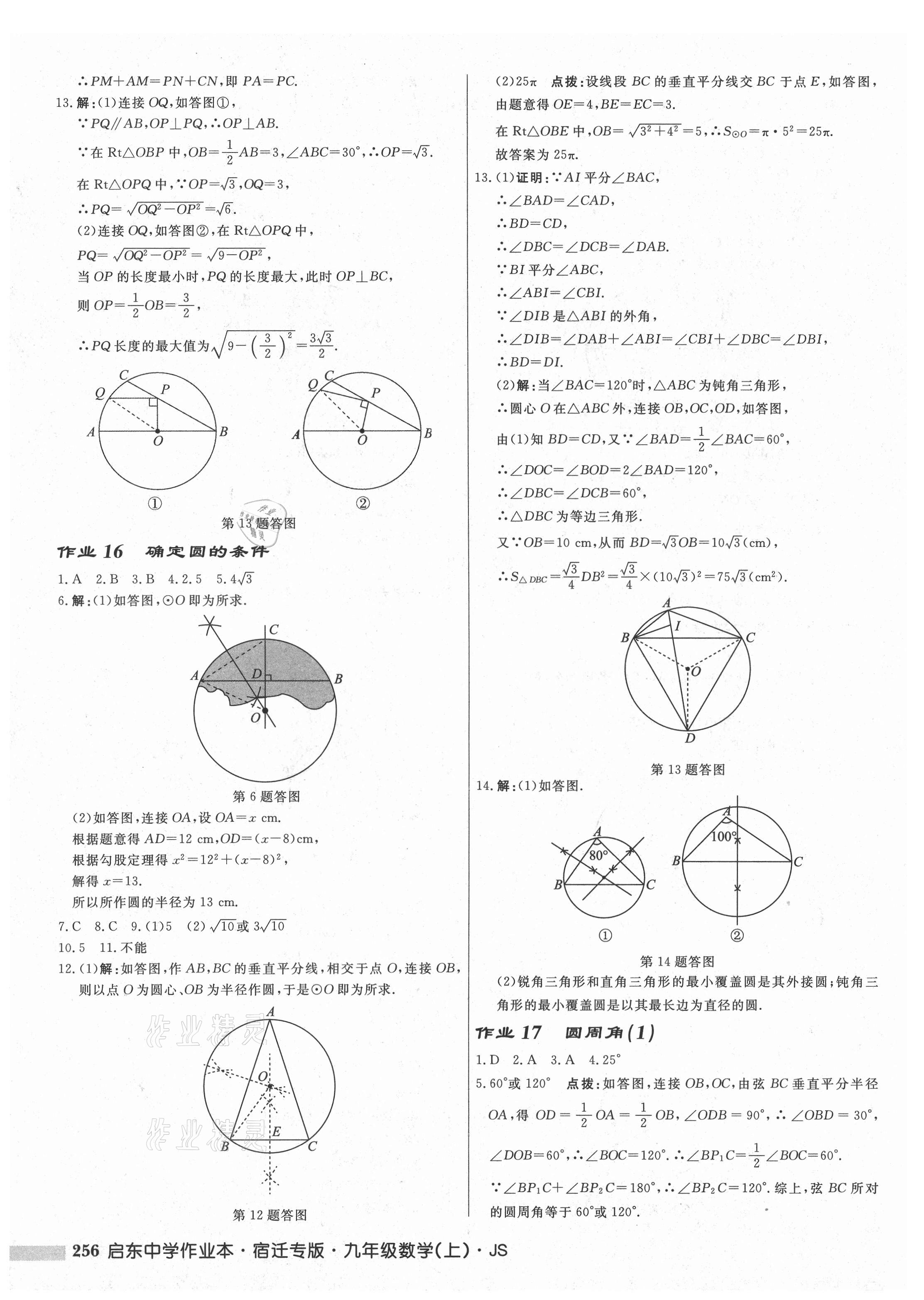 2021年启东中学作业本九年级数学上册苏科版宿迁专版 第10页