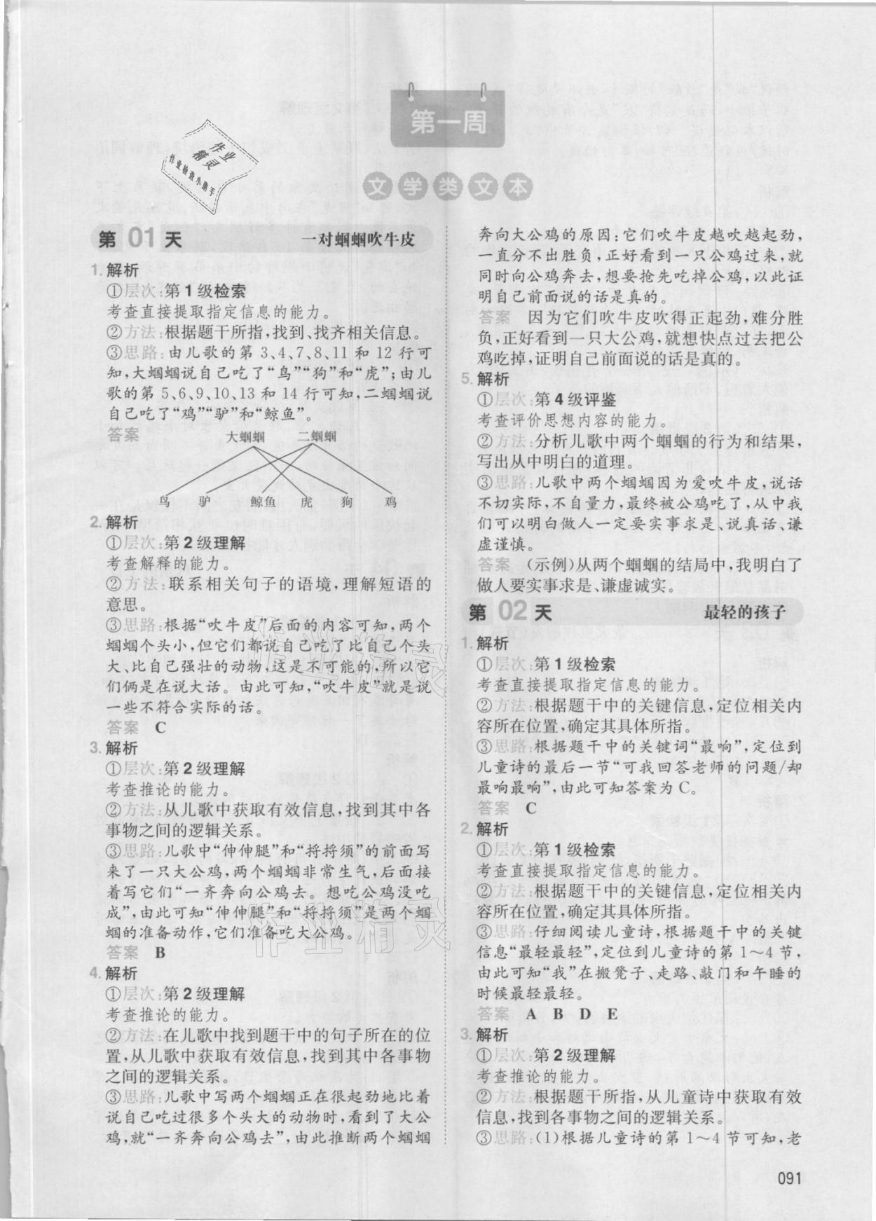 2021年一本小学语文阅读能力训练100分二年级福建专版 第1页