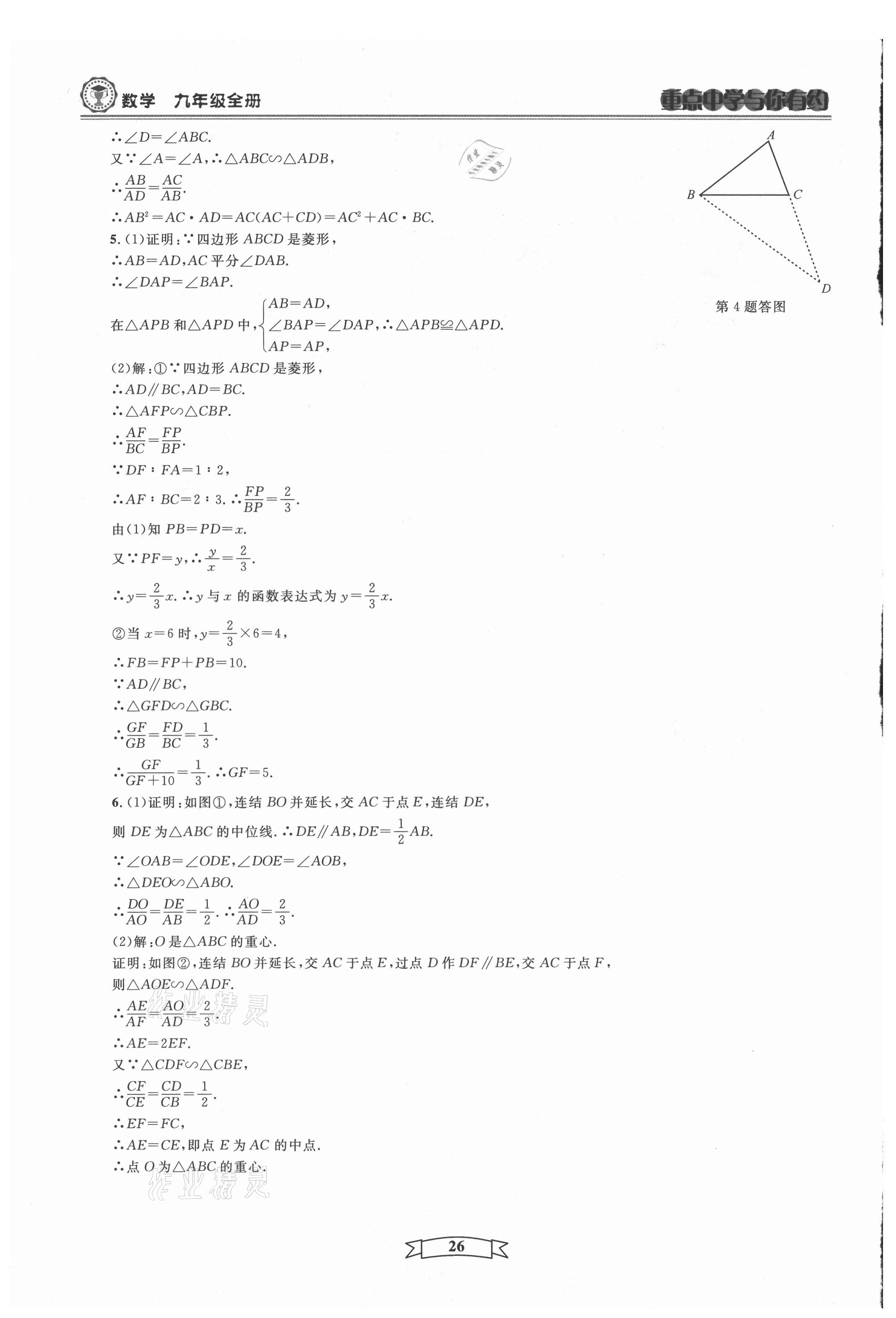 2021年重点中学与你有约九年级数学全一册浙教版 第26页