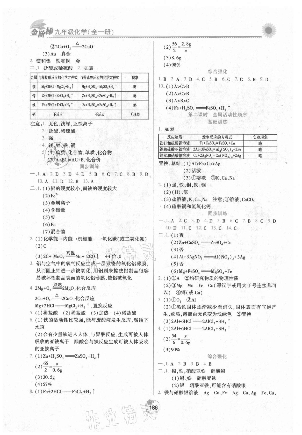 2021年金階梯課課練單元測九年級化學(xué)全一冊人教版 第2頁