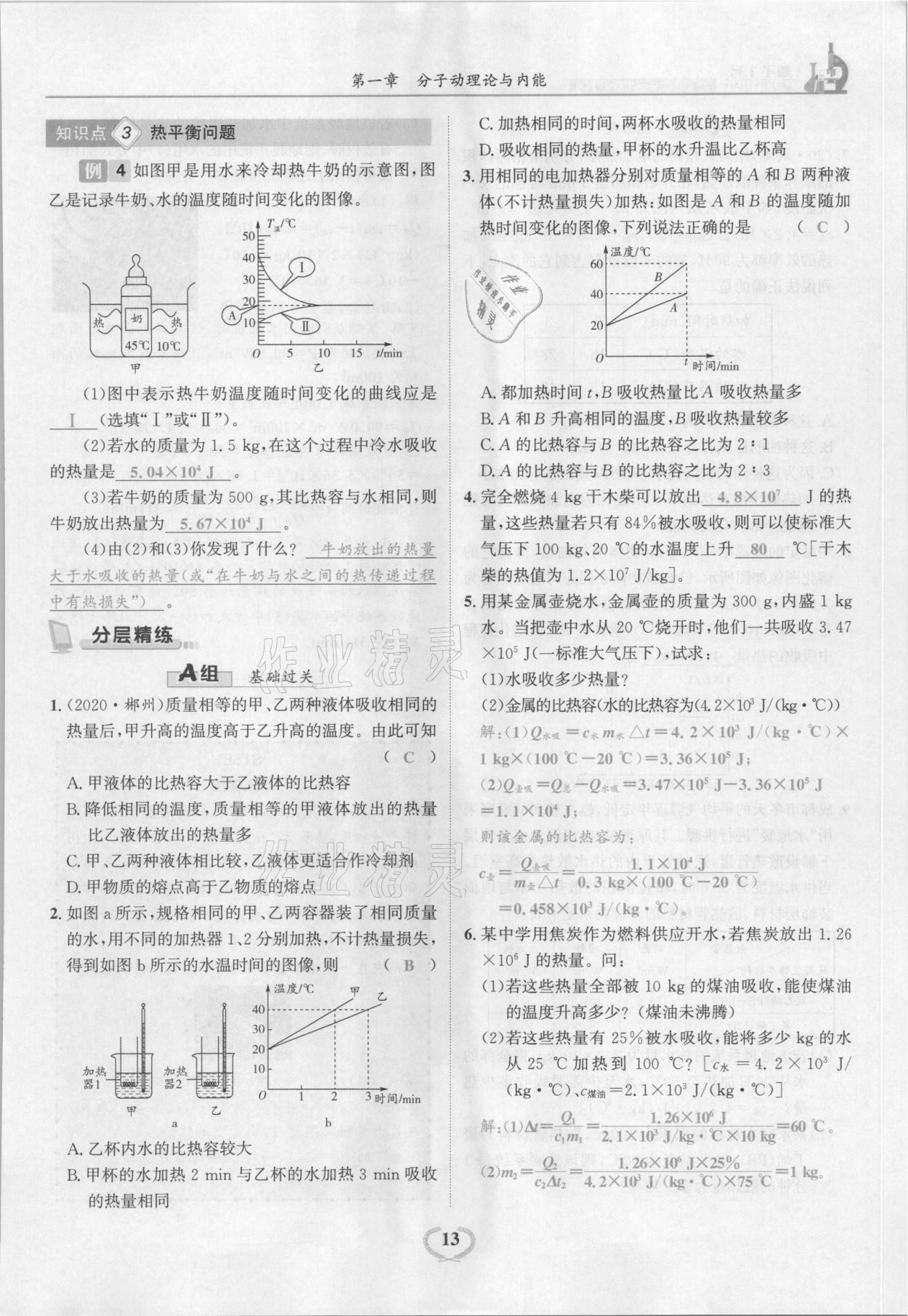 2021年驕子1號九年級物理全一冊教科版 參考答案第13頁