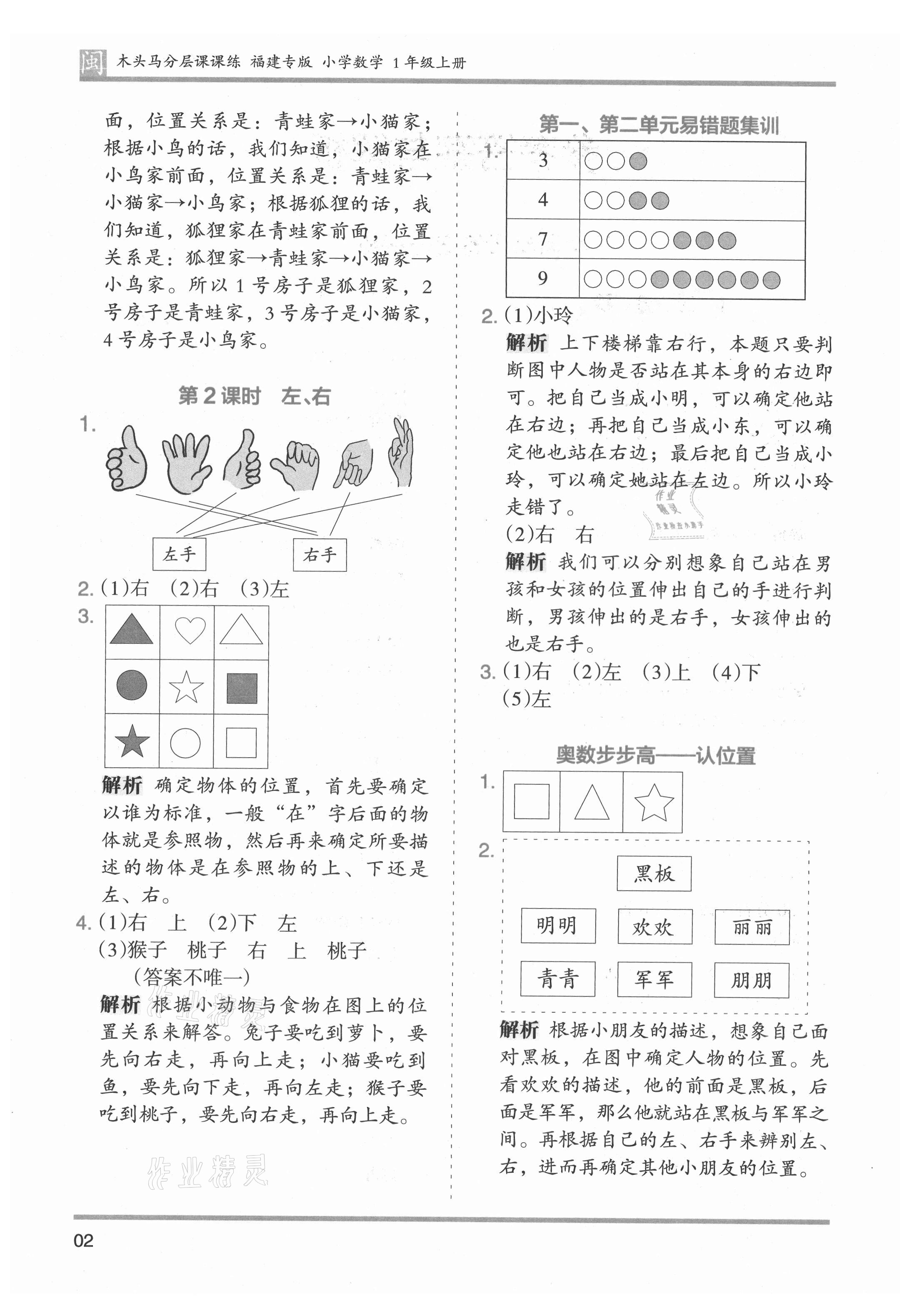 2021年木頭馬分層課課練一年級(jí)數(shù)學(xué)上冊(cè)人教版福建專版 第2頁(yè)