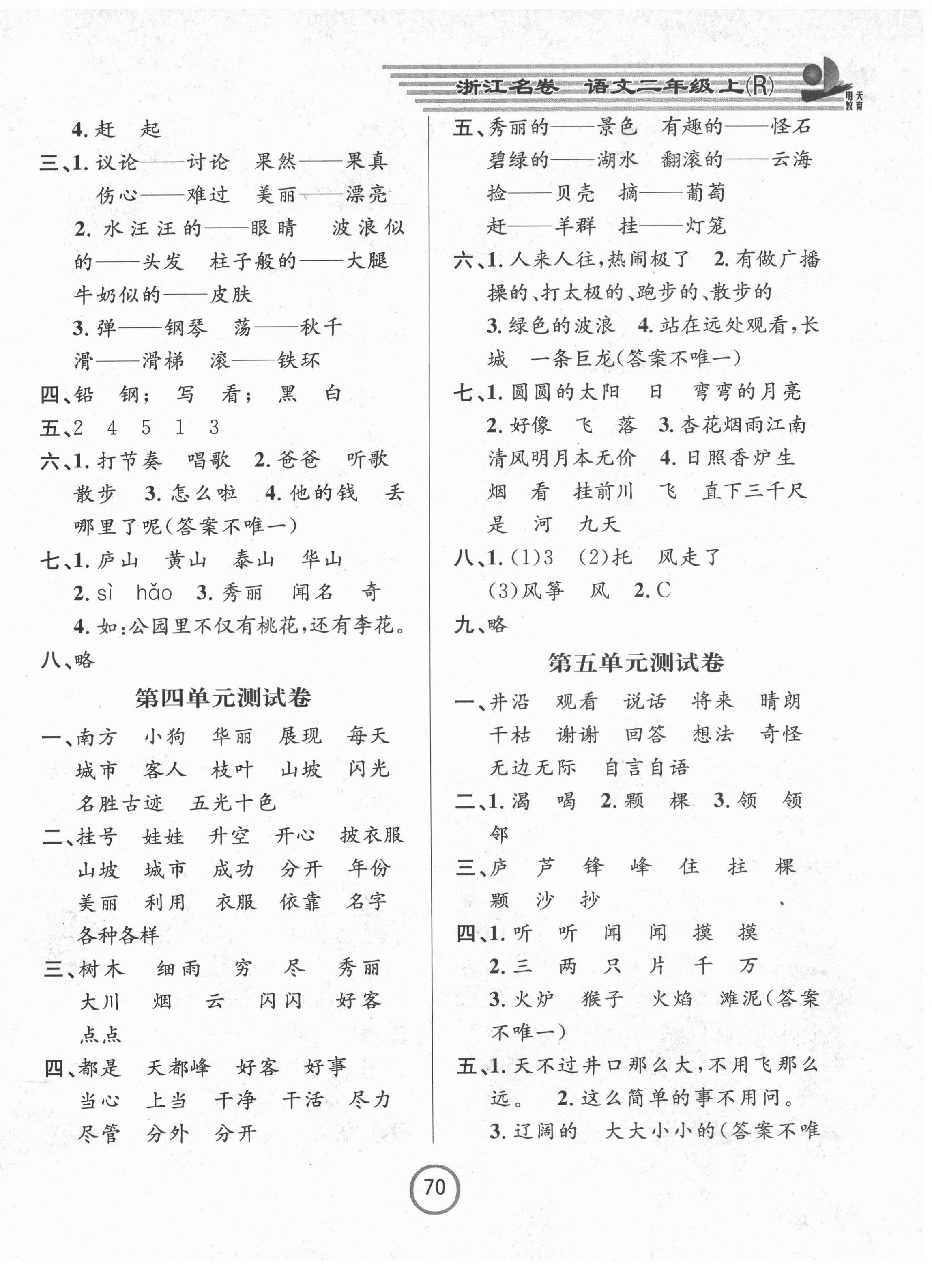 2021年浙江名卷二年級(jí)語(yǔ)文上冊(cè)人教版 第2頁(yè)