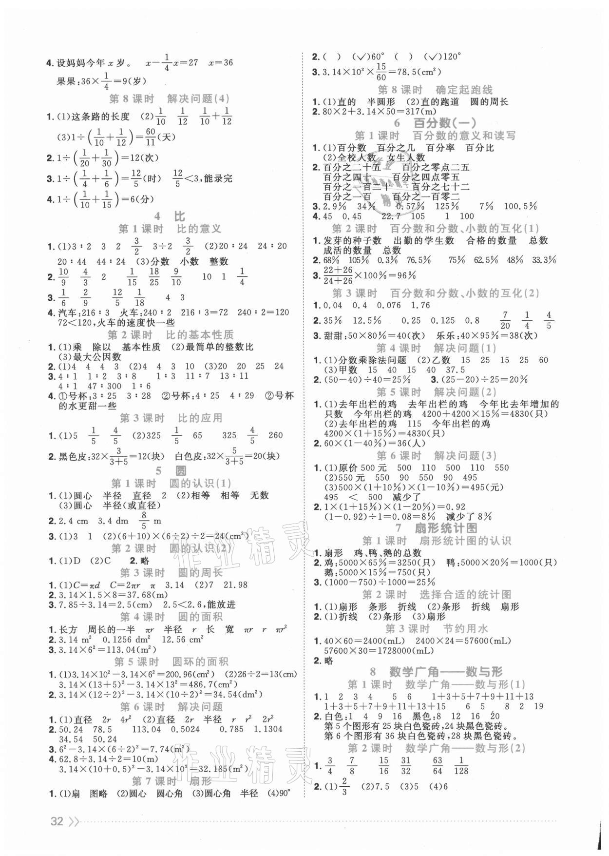 2021年阳光同学课时优化作业六年级数学上册人教版 第2页