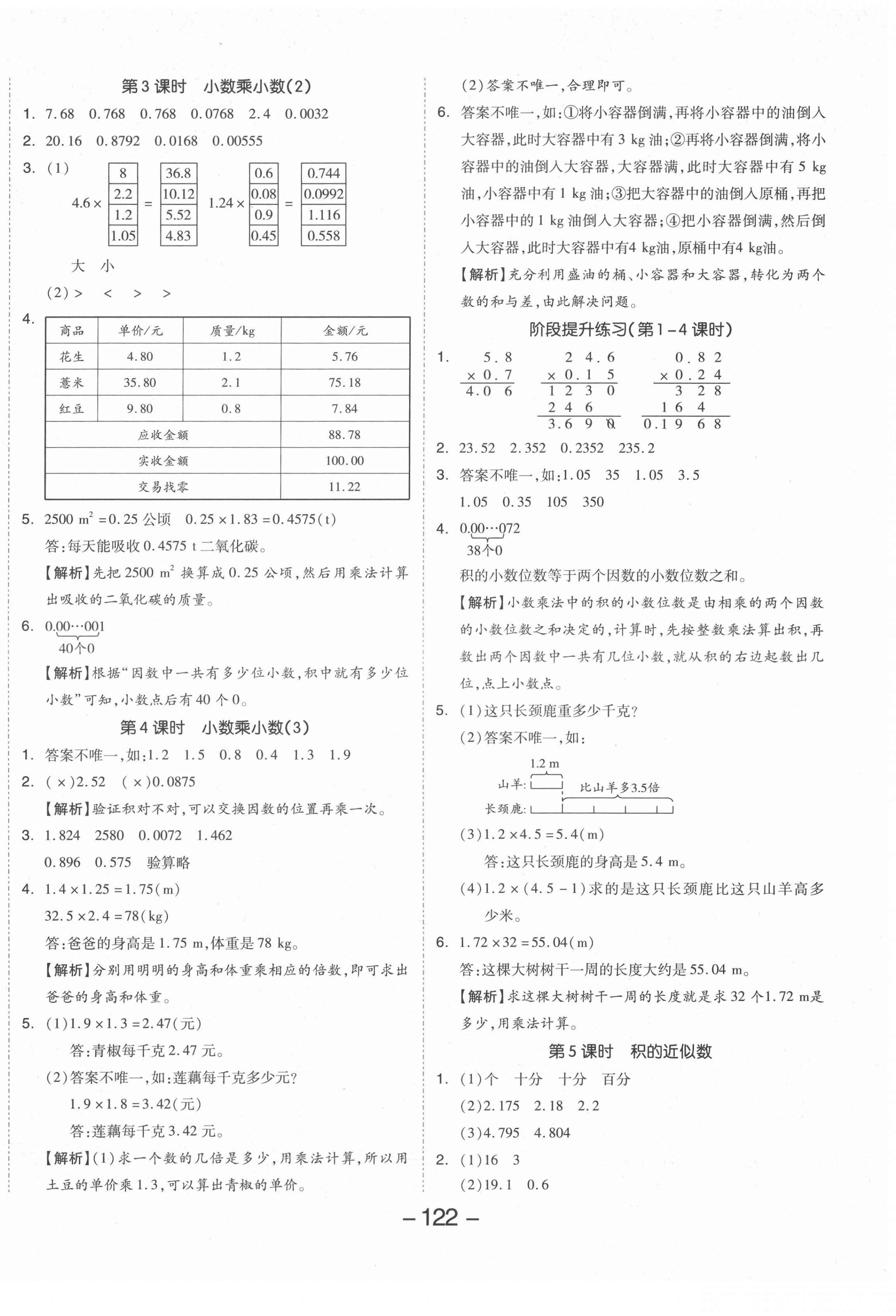 2021年全品學(xué)練考五年級(jí)數(shù)學(xué)上冊(cè)人教版 參考答案第2頁(yè)